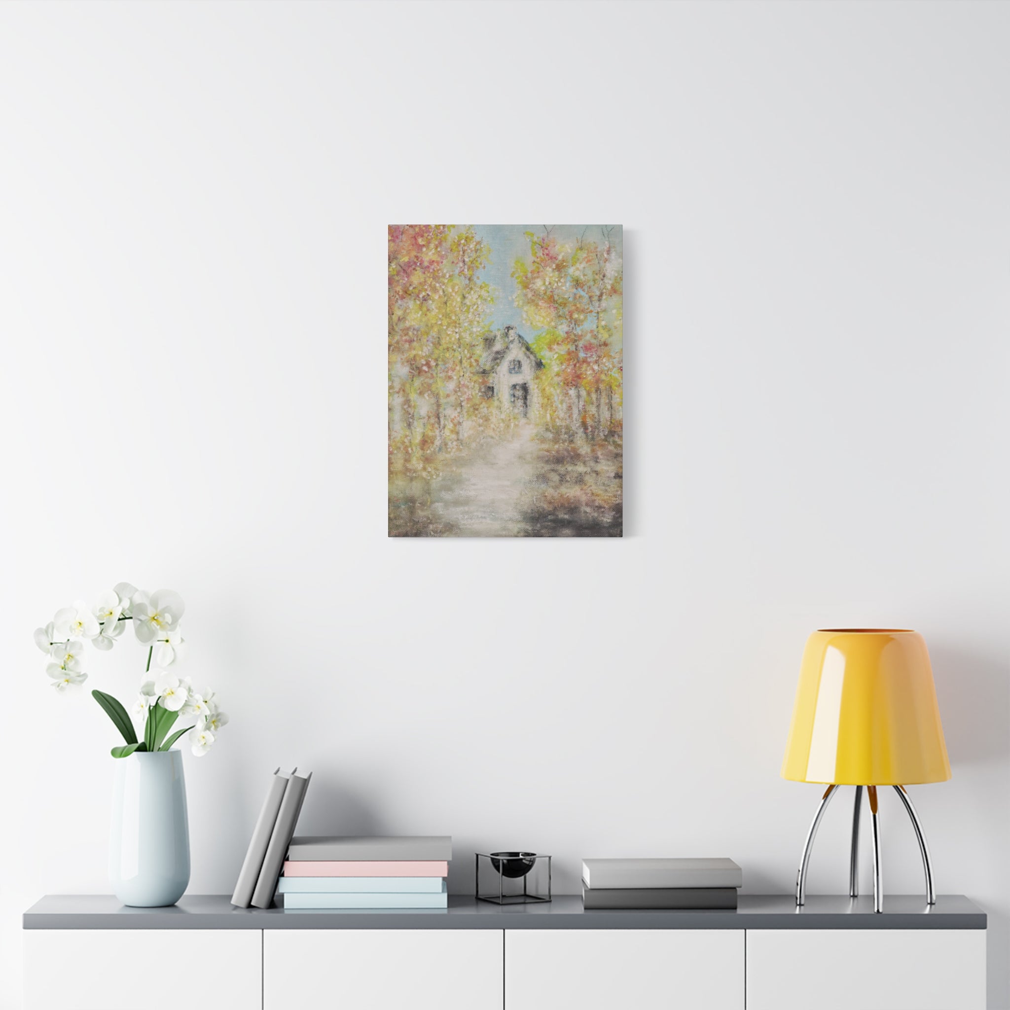 Autumn Cottage Canvas Print — Stretched Matte Wall Art