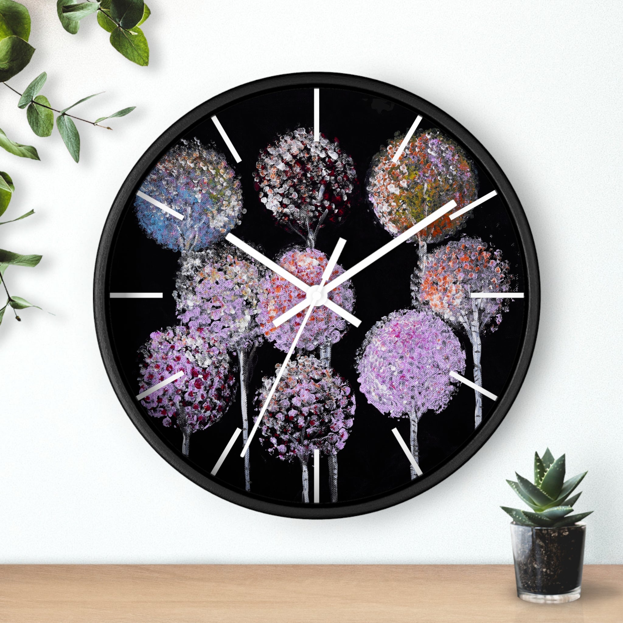 Allium Bouquet Wall Clock — Floral Modern Decorative Clock for Home & Office