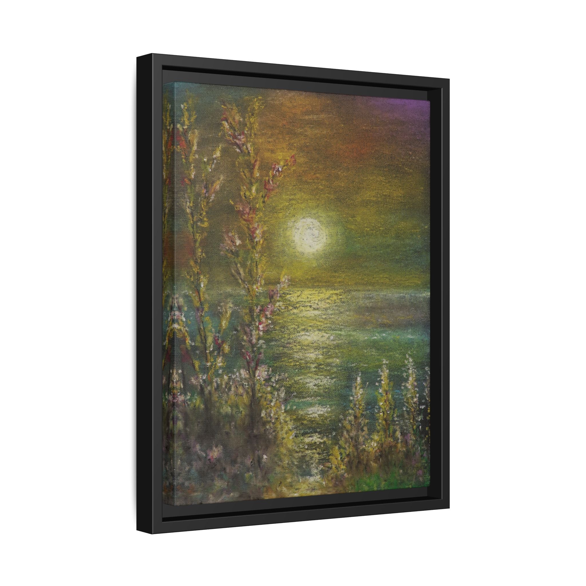 Framed Matte Canvas Print — Tranquil Moonlit Seascape
