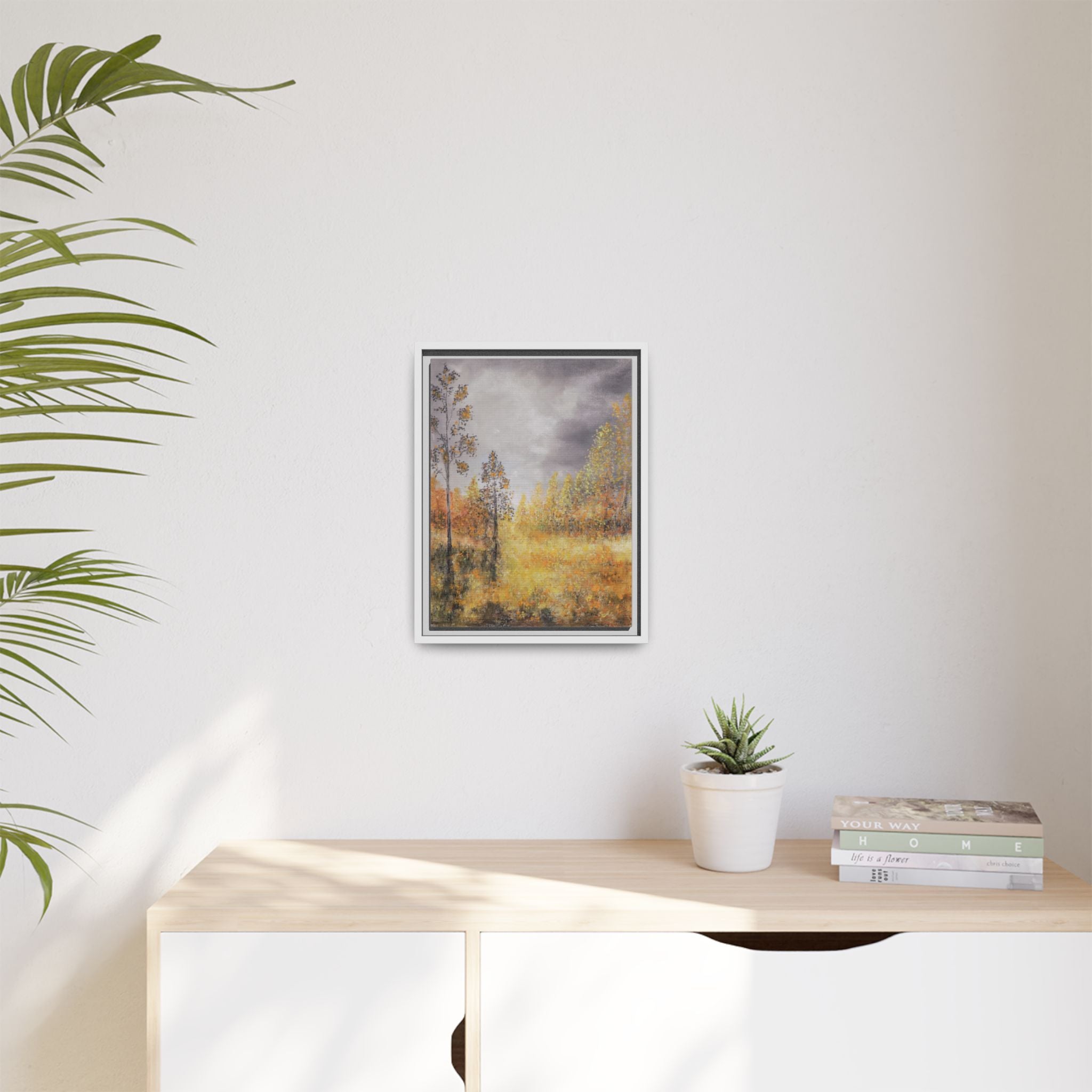 Autumn Meadow - Framed Autumn Landscape Canvas Print