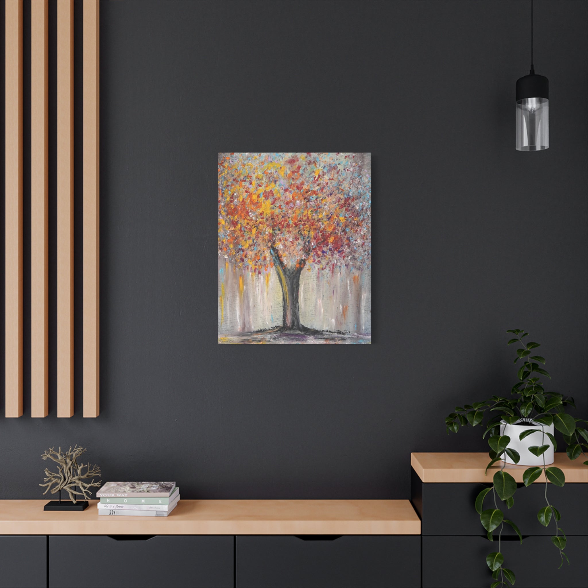 Autumn Abstract Tree Art Print Canvas