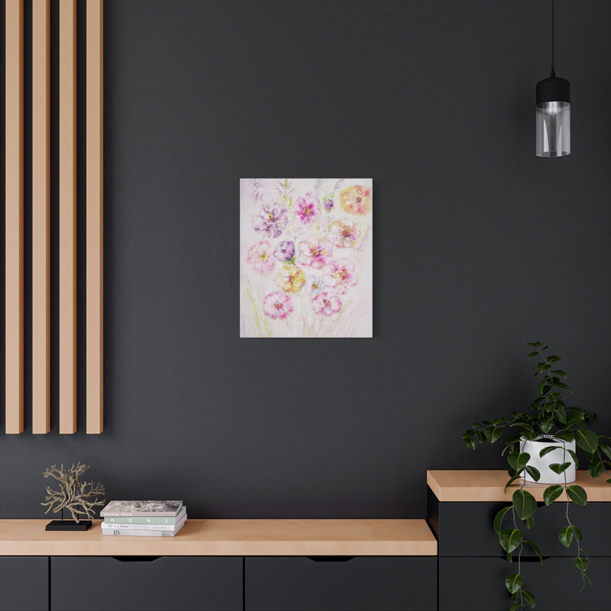 Floral Watercolor Bouquet Canvas Print — Matte Stretched Wall Art