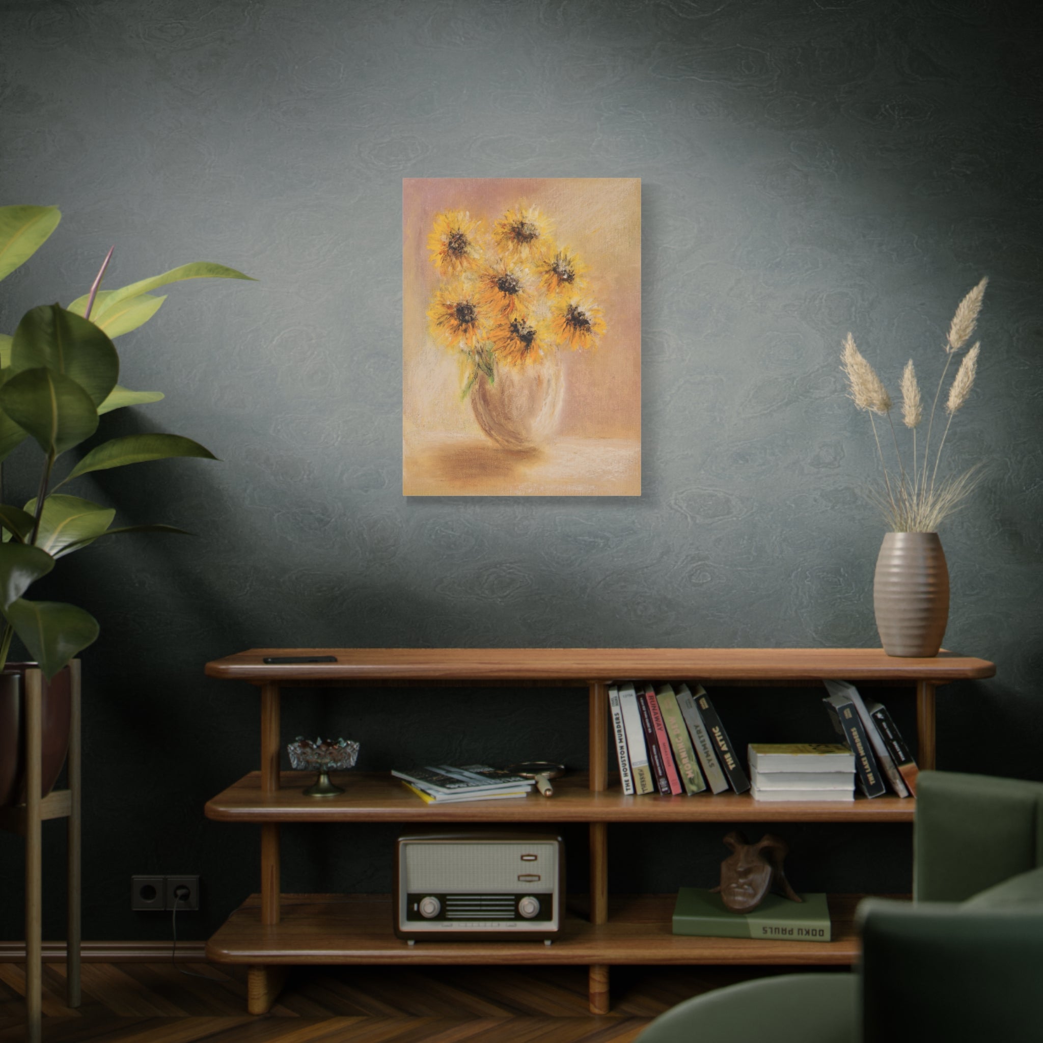 Sunflower Vase Canvas — Matte Stretched Wall Art