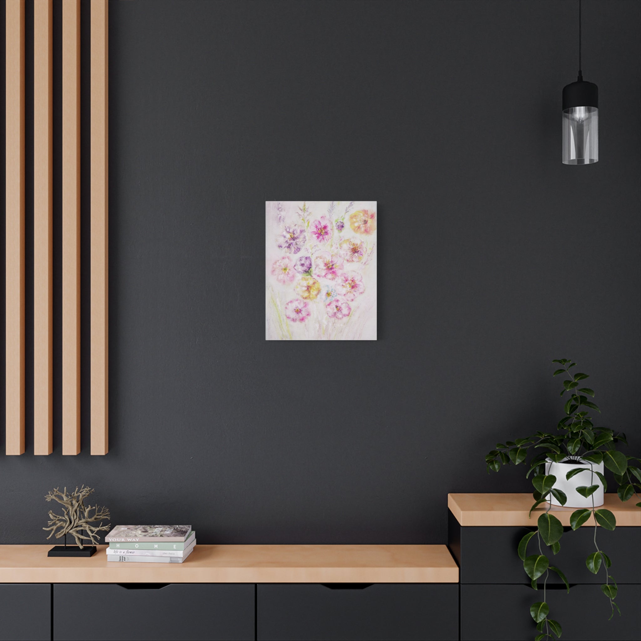 Floral Watercolor Bouquet Canvas Print — Matte Stretched Wall Art