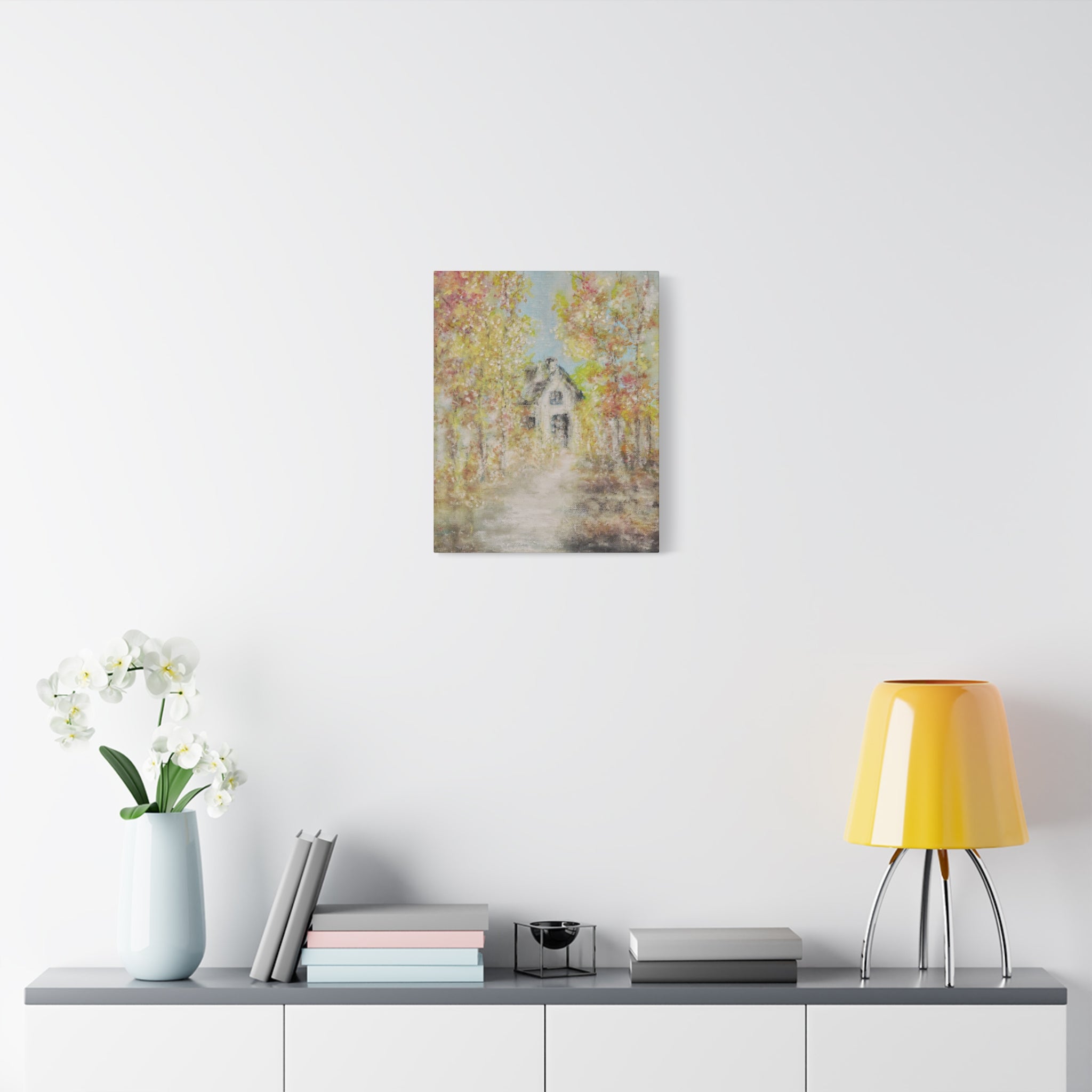 Autumn Cottage Canvas Print — Stretched Matte Wall Art
