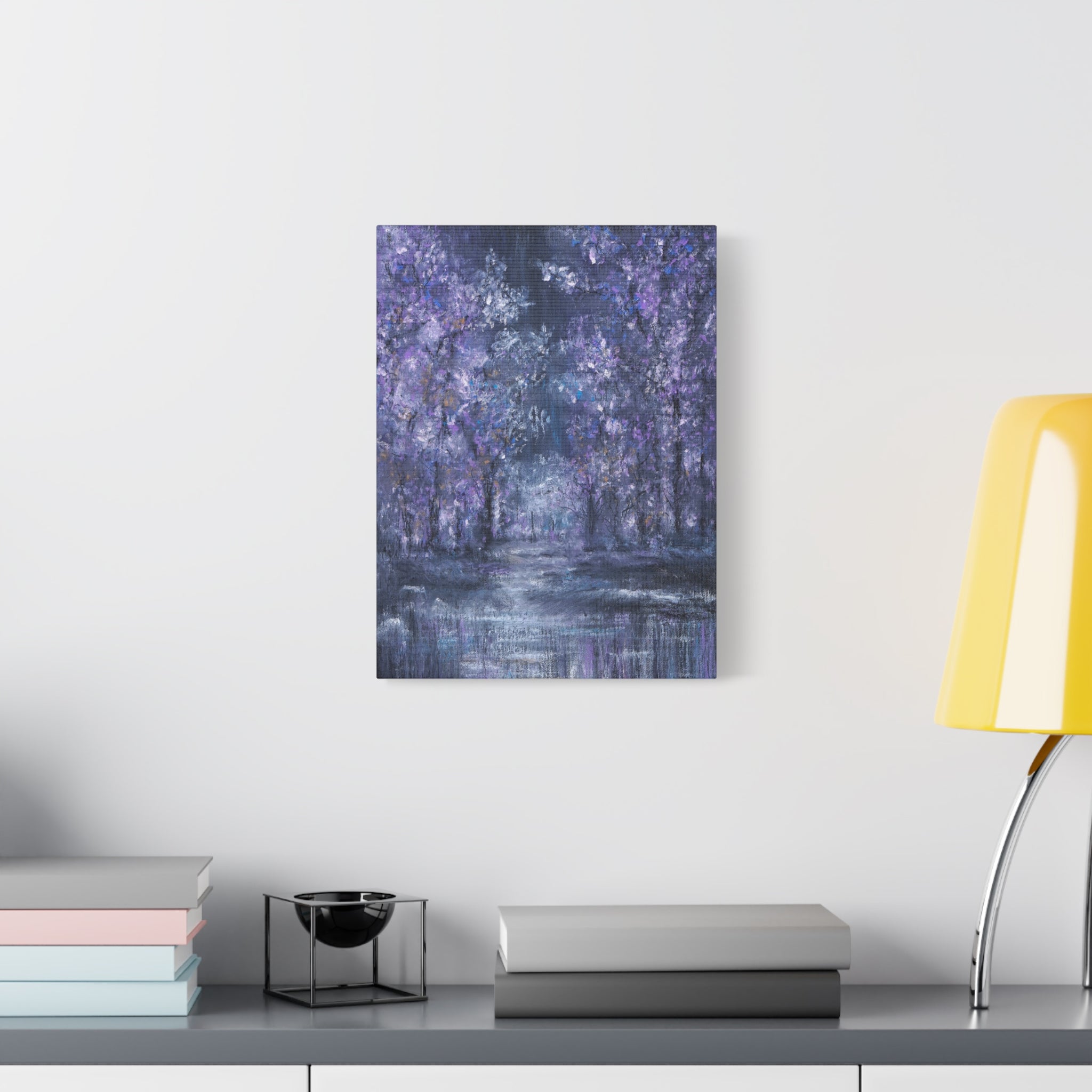 Purple Twilight Forest Matte Canvas Wall Art — Stretched 1.25"