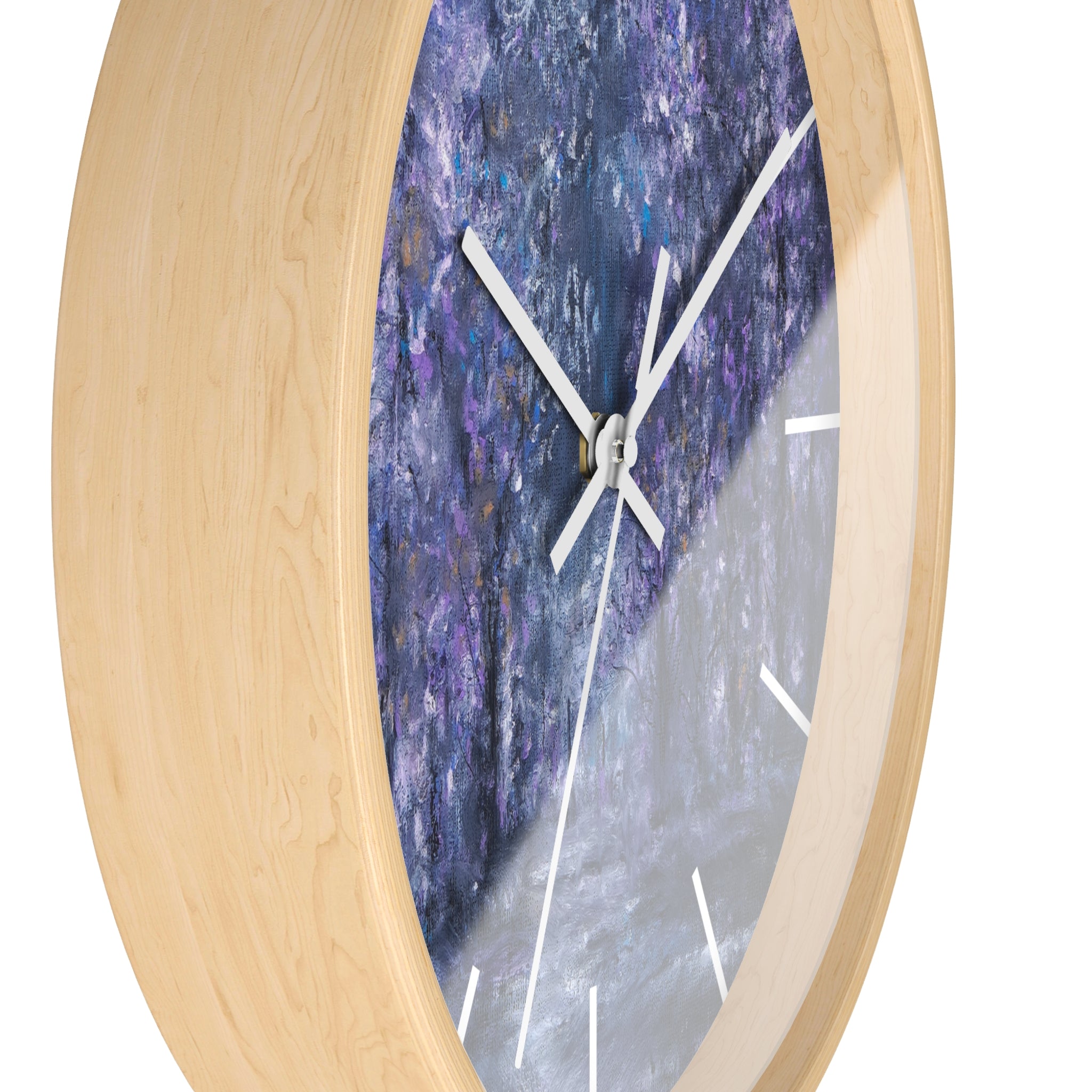 Purple Forest Wall Clock — Dreamy Lavender Tree Landscape Timepiece