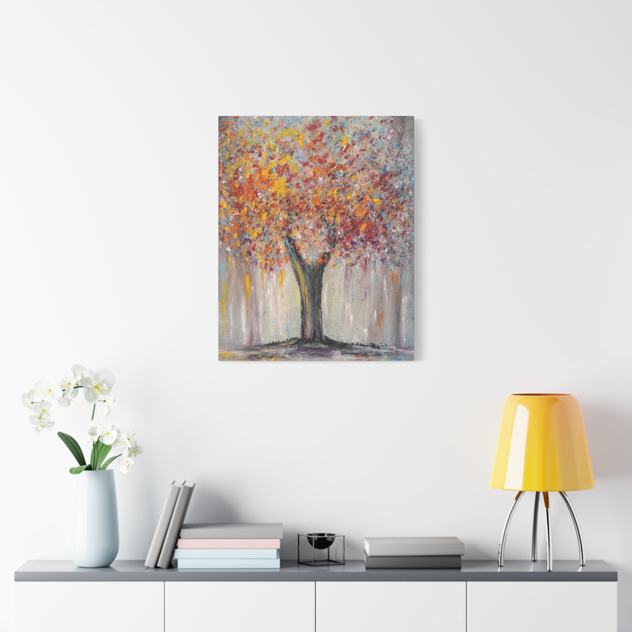 Autumn Abstract Tree Art Print Canvas
