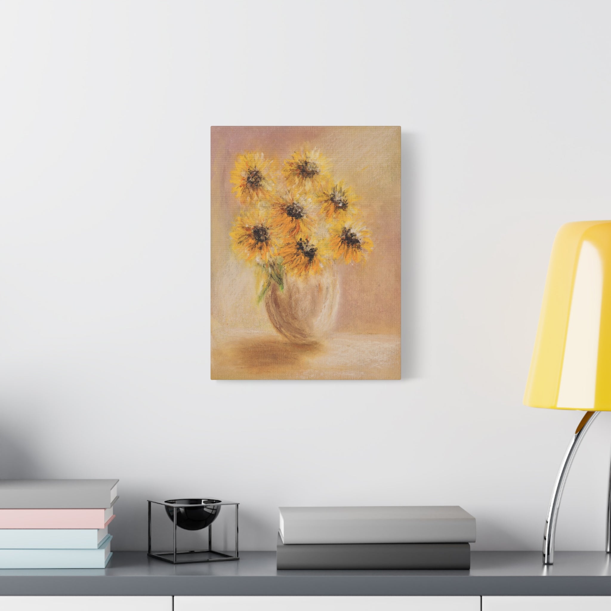 Sunflower Vase Canvas — Matte Stretched Wall Art