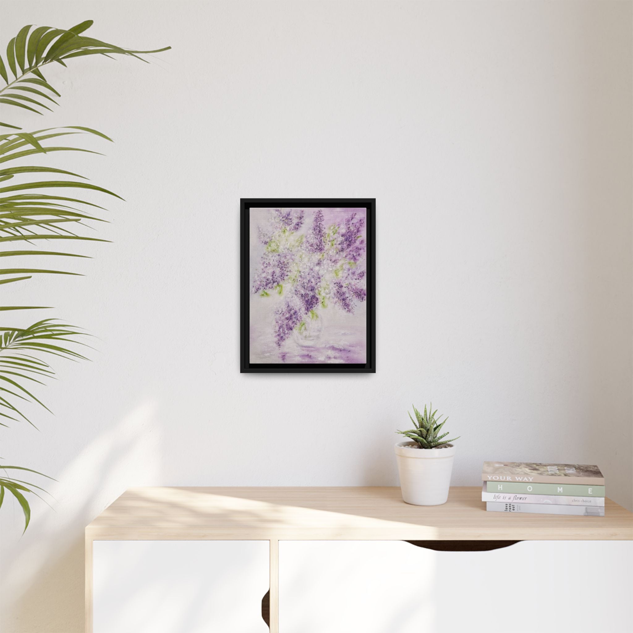 Framed Lilac Canvas Print — Matte Floral Wall Art