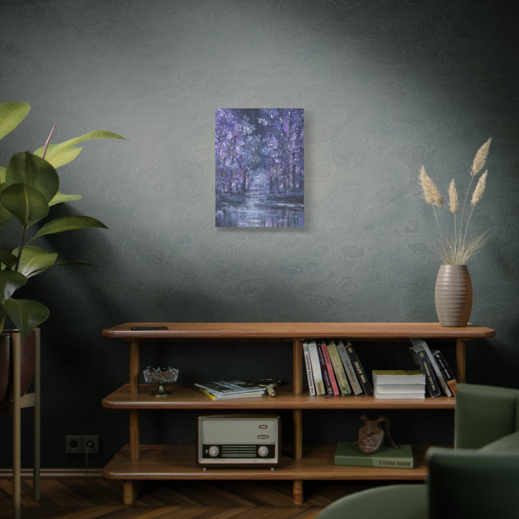 Purple Twilight Forest Matte Canvas Wall Art — Stretched 1.25"