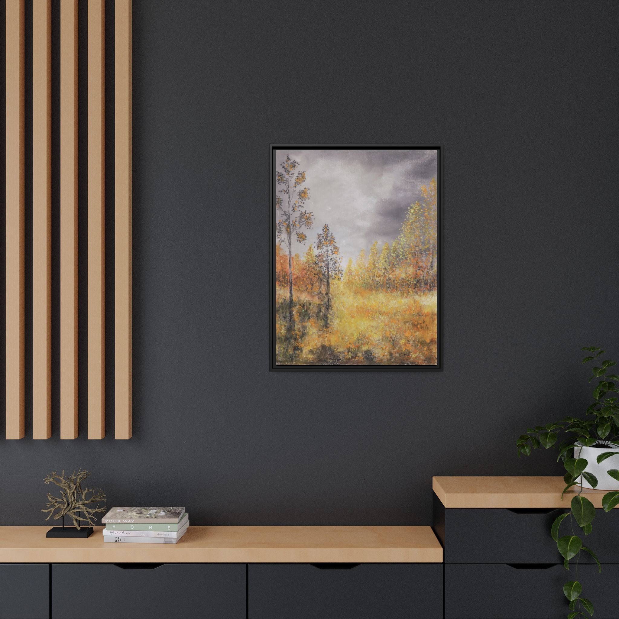 Autumn Meadow - Framed Autumn Landscape Canvas Print