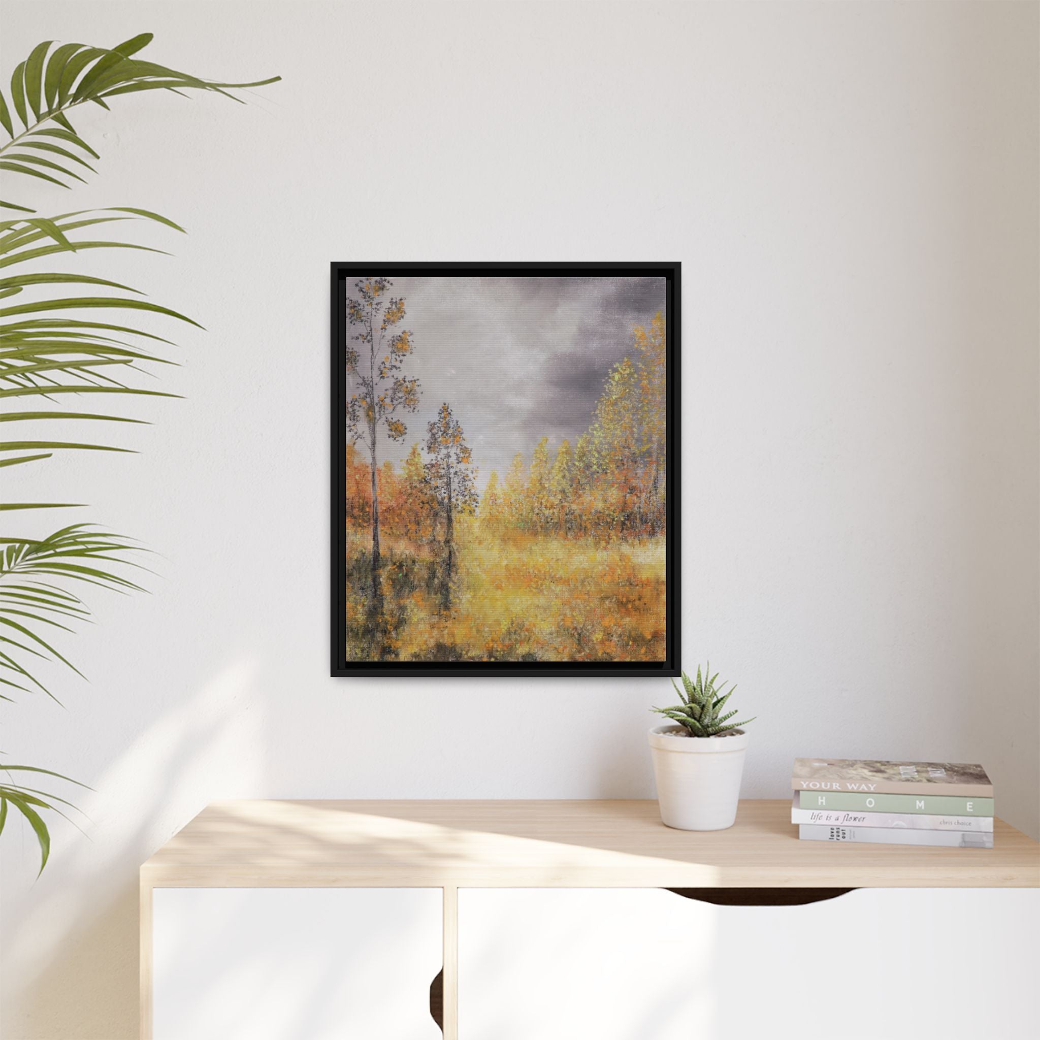 Autumn Meadow - Framed Autumn Landscape Canvas Print