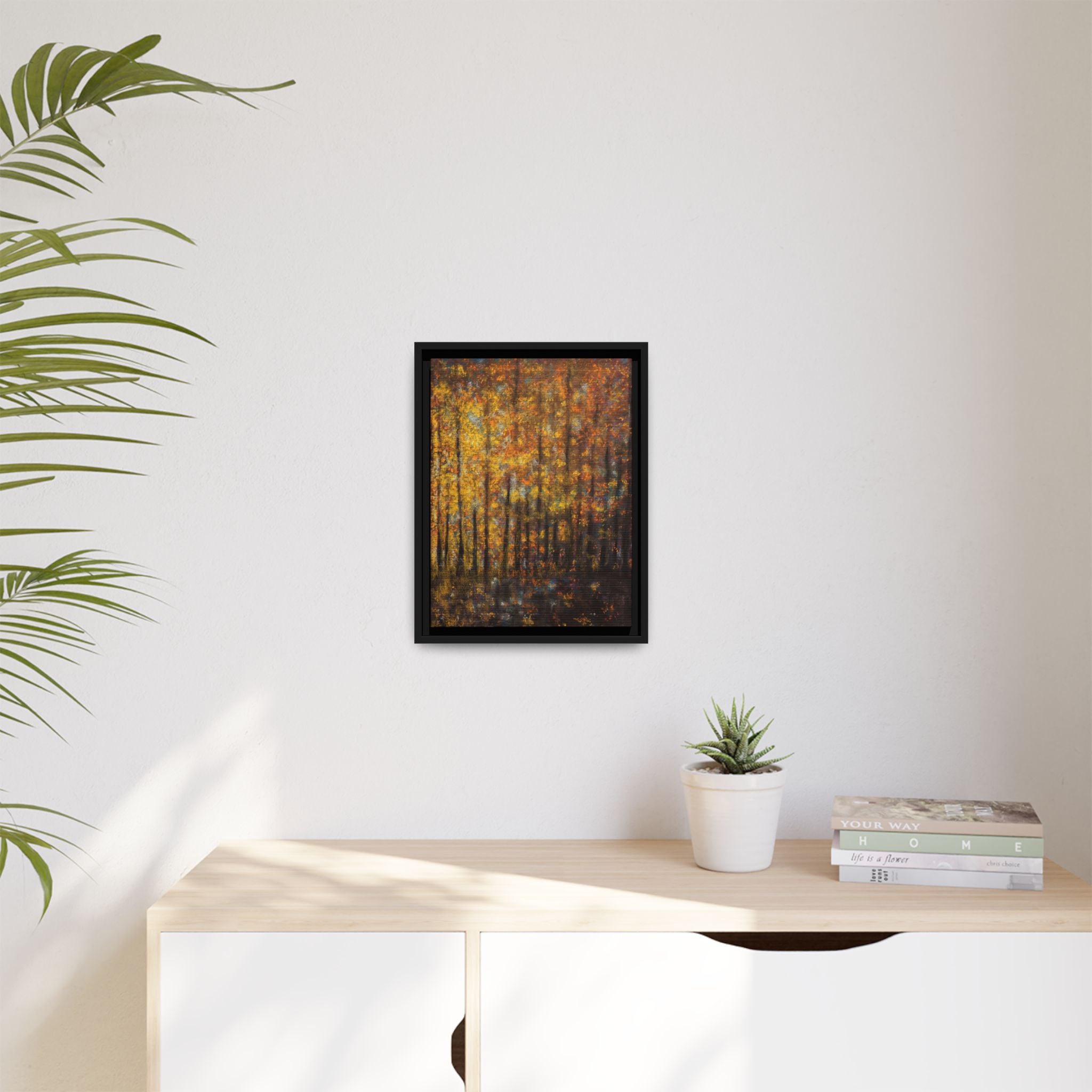 Autumn Forest Matte Canvas Print — Framed Fall Landscape Wall Art