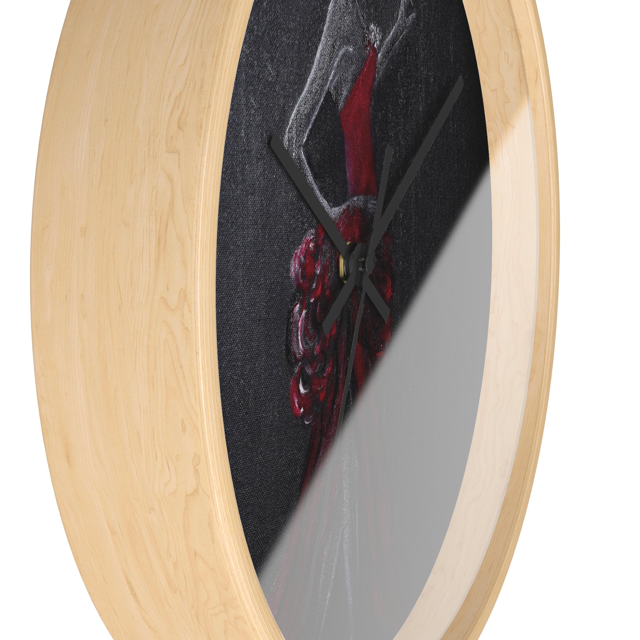Elegant Lady in Red Dress  Wall Clock — Fashion Illustration Home Decor