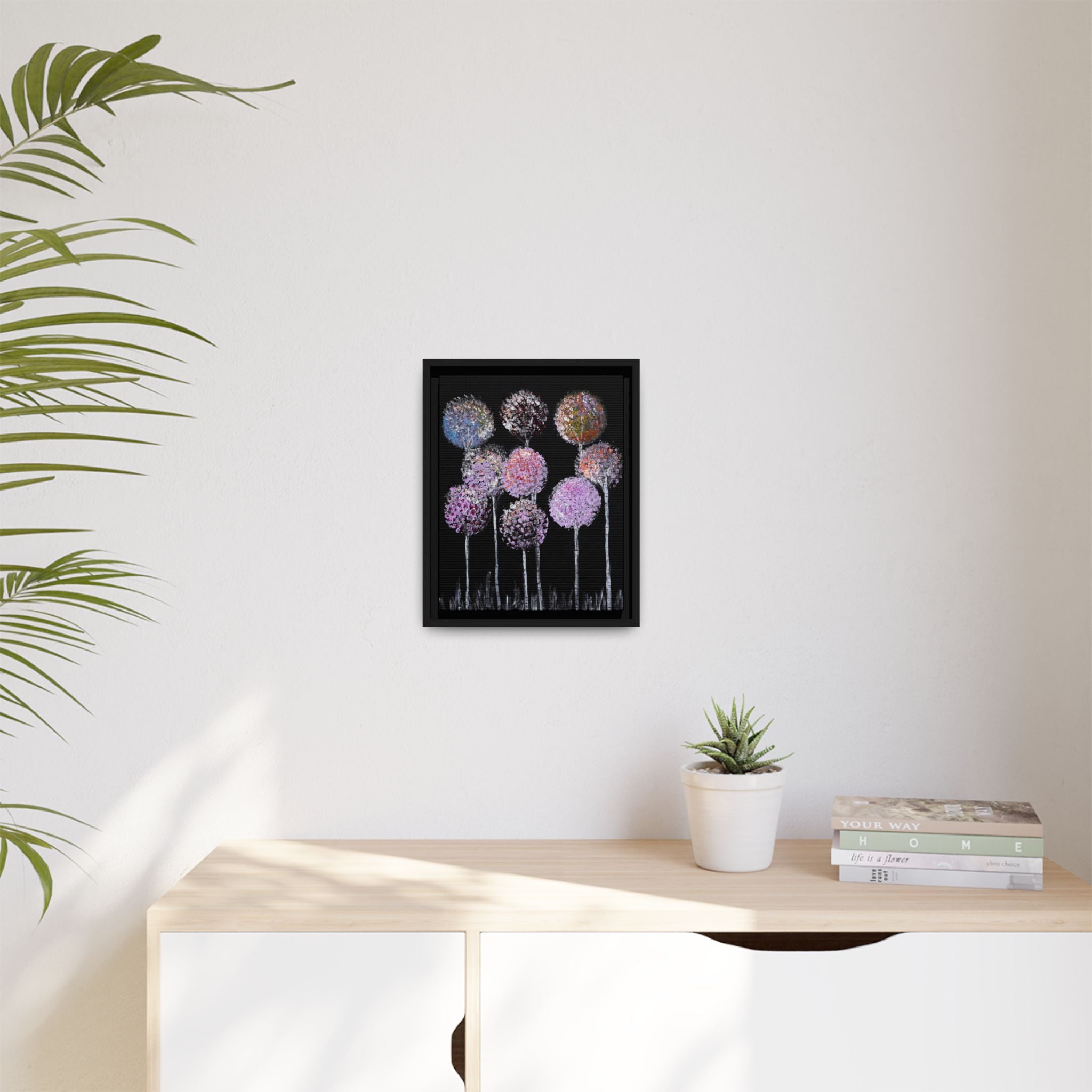 Framed Matte Canvas-Pastel Floral Art