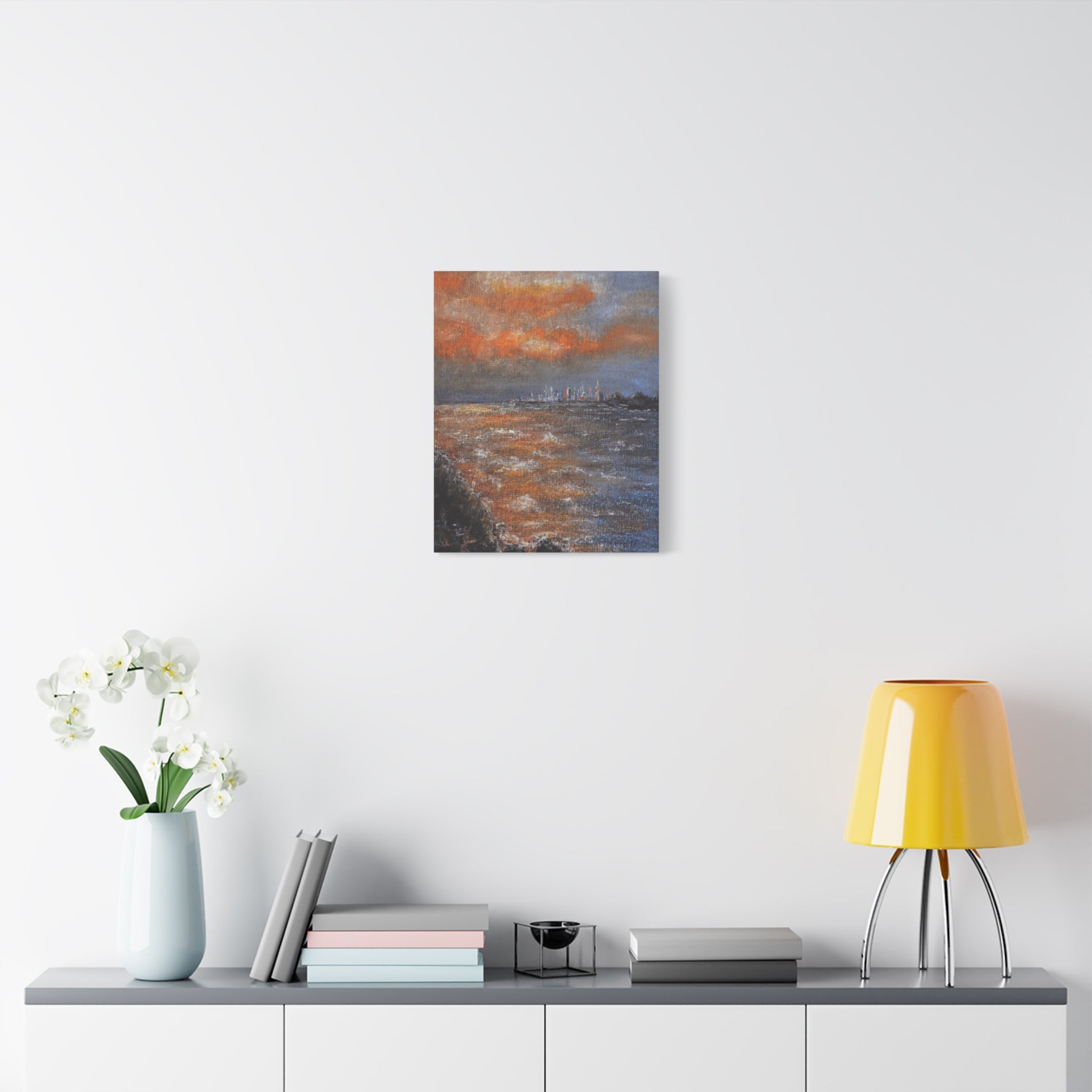Sunset Coastal Canvas Wall Art — Stretched Matte Landscape Print