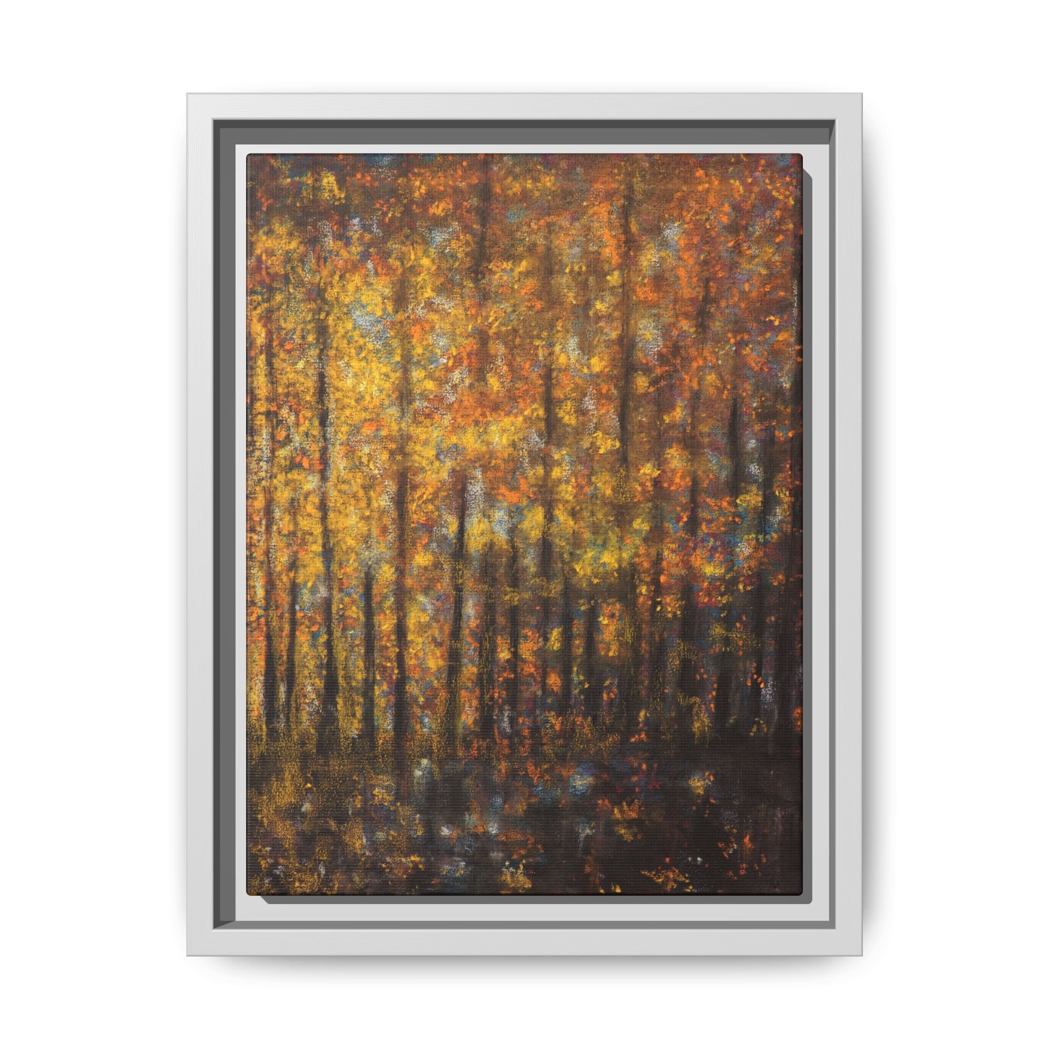 Autumn Forest Matte Canvas Print — Framed Fall Landscape Wall Art
