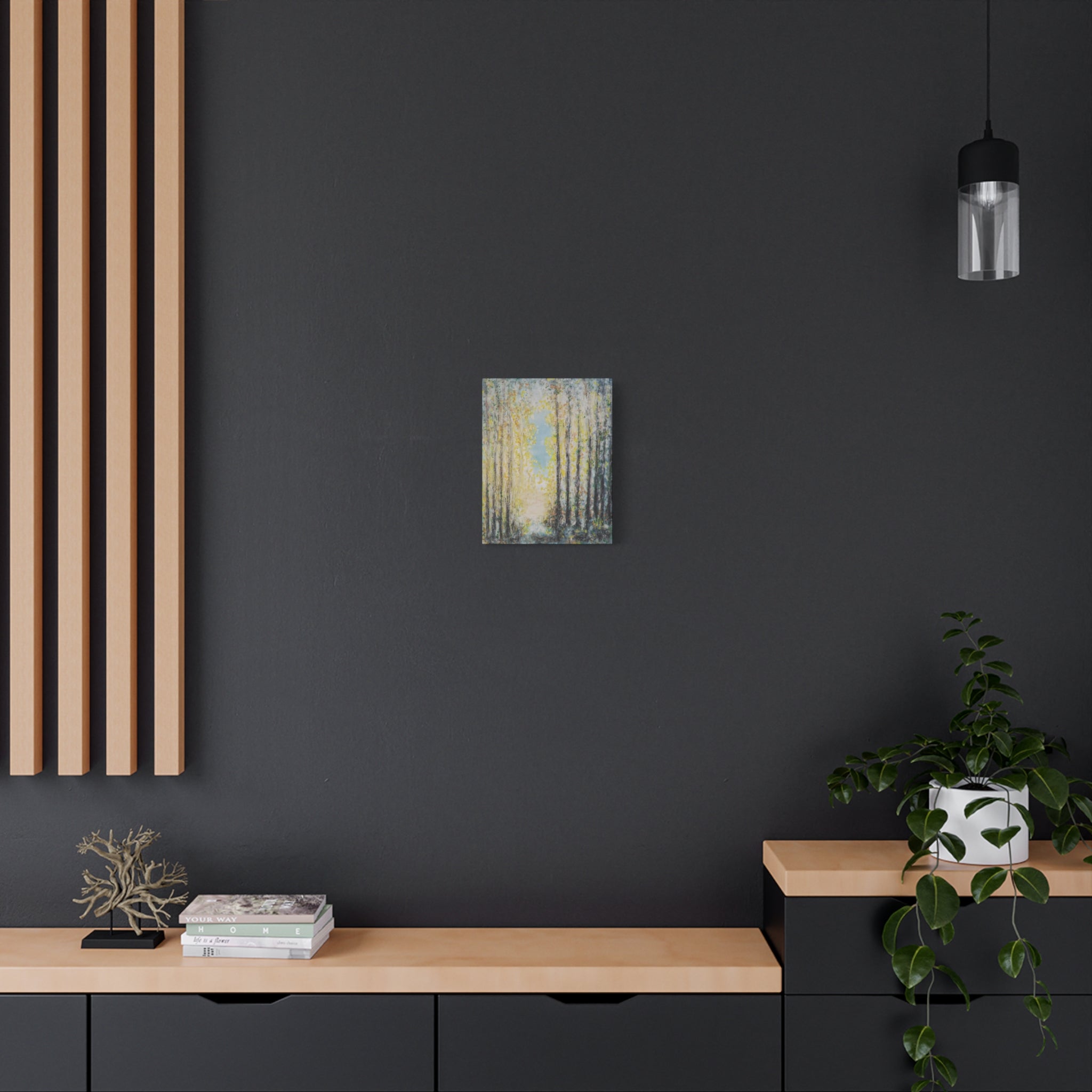 Forest Light Matte Canvas Print — Tranquil Birch Tree Wall Art