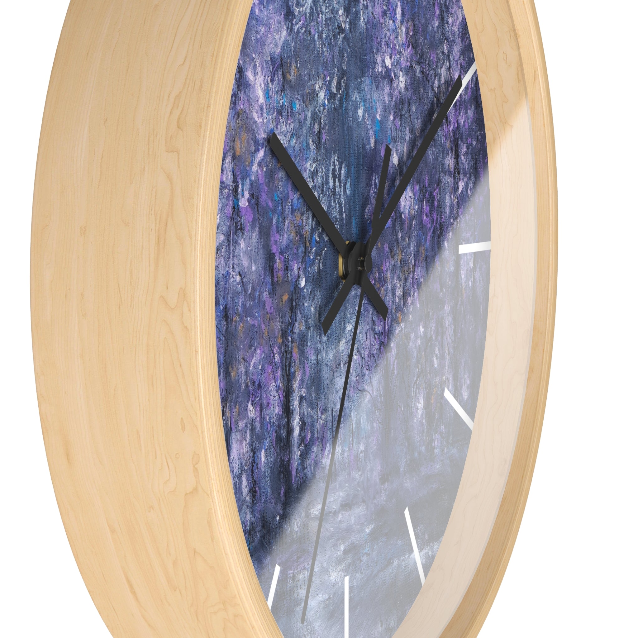 Purple Forest Wall Clock — Dreamy Lavender Tree Landscape Timepiece