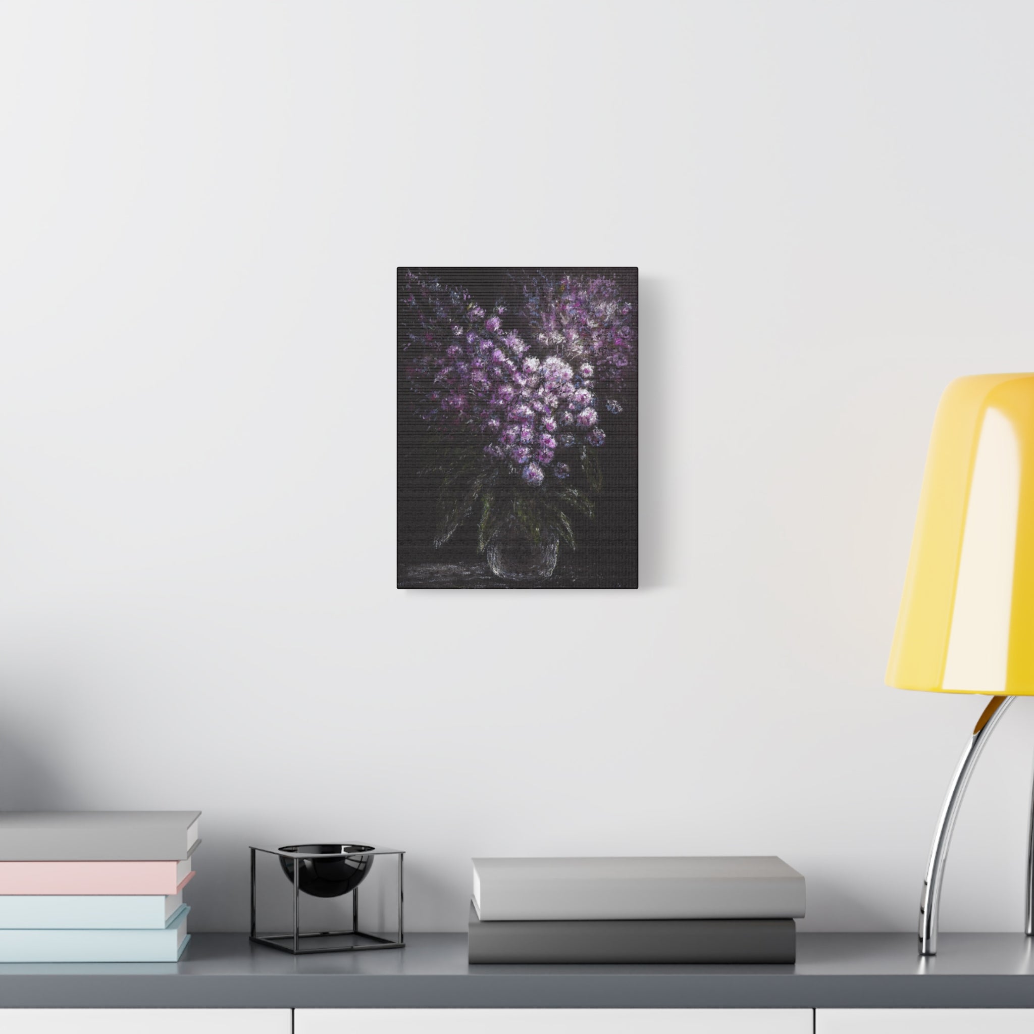 Purple Floral Bouquet Canvas Art - Matte Stretched Wall Decor