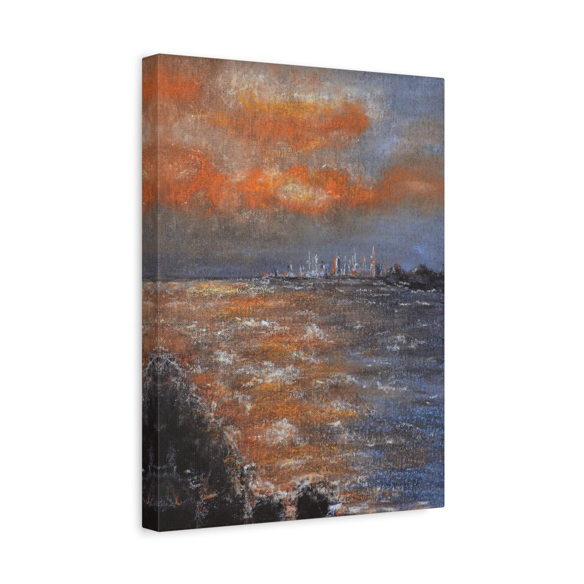 Sunset Coastal Canvas Wall Art — Stretched Matte Landscape Print