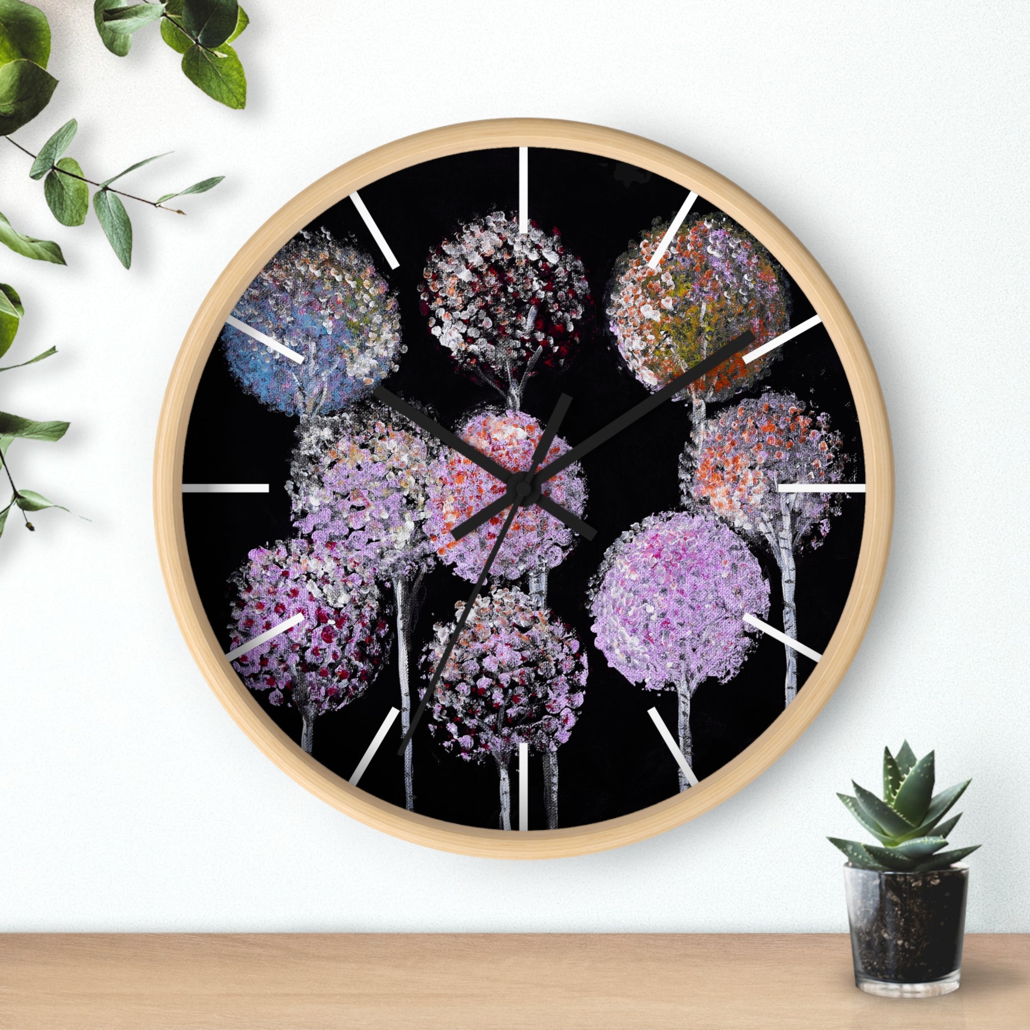 Allium Bouquet Wall Clock — Floral Modern Decorative Clock for Home & Office