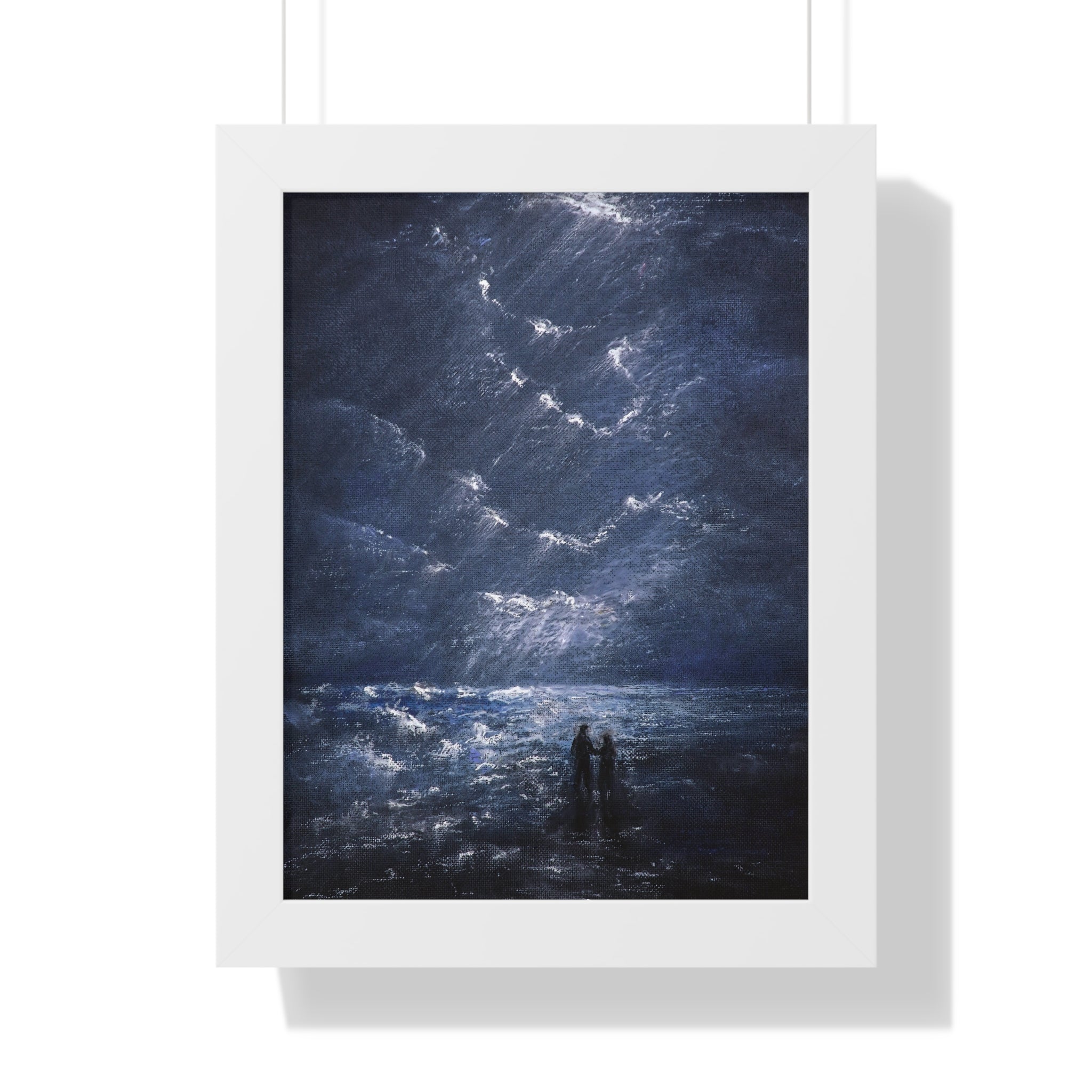 Framed Poster -Couple on Shore at Night