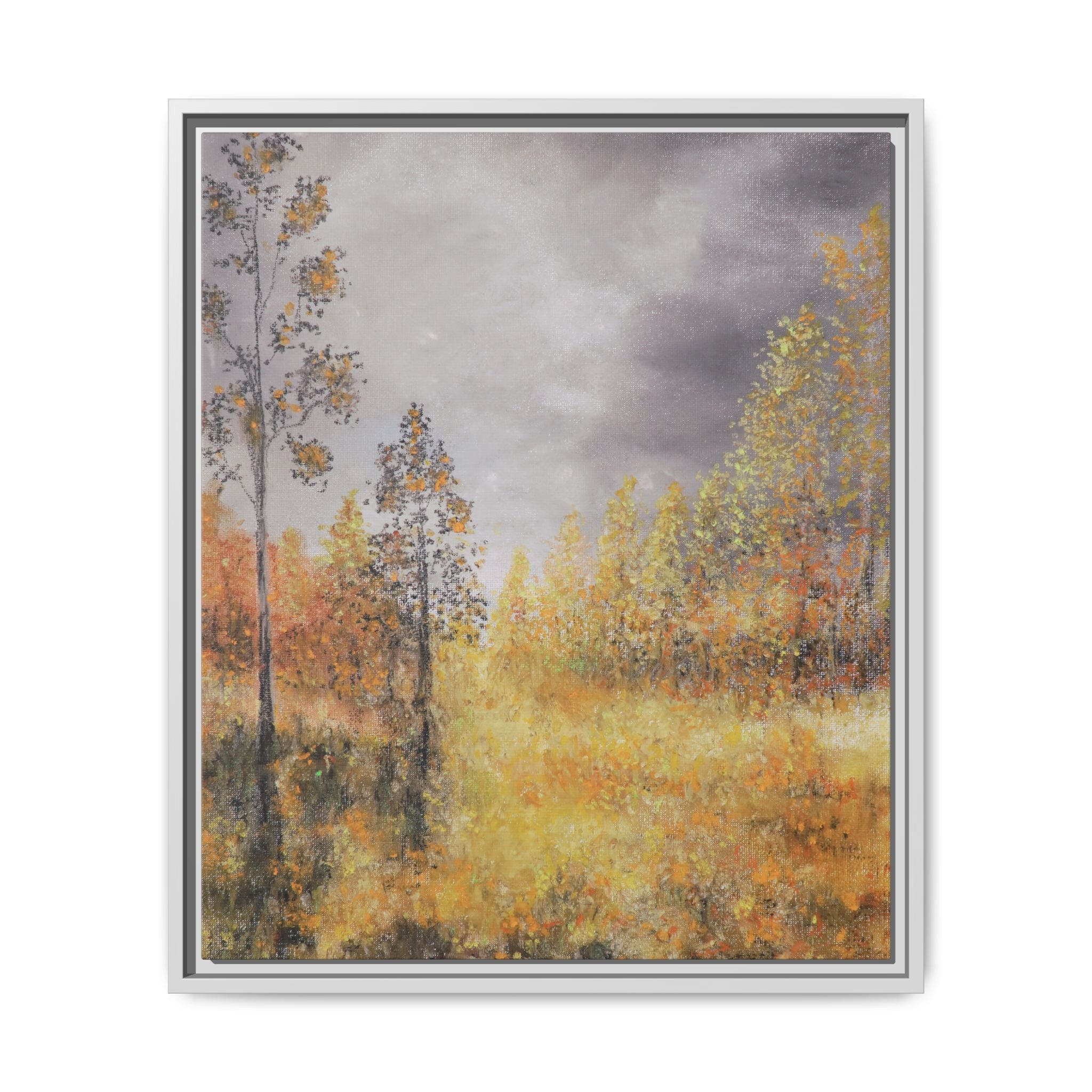 Autumn Meadow - Framed Autumn Landscape Canvas Print