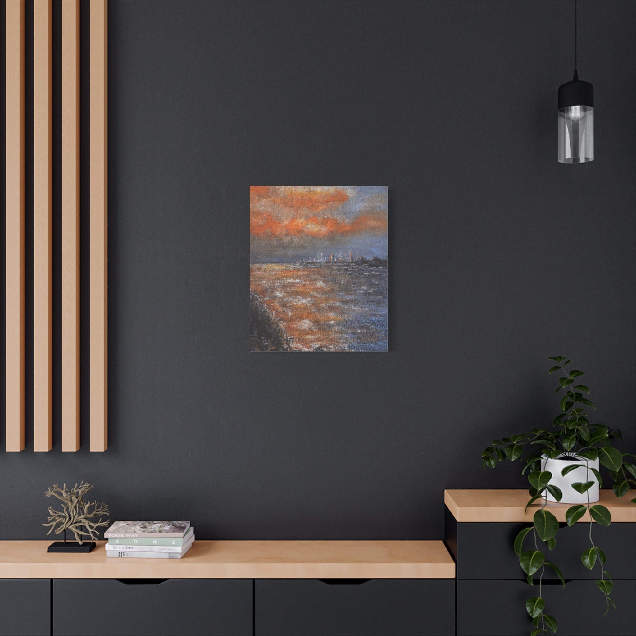 Sunset Coastal Canvas Wall Art — Stretched Matte Landscape Print
