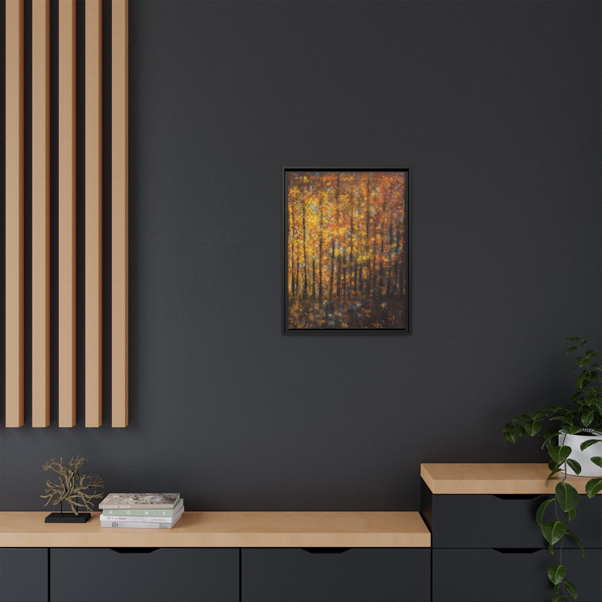 Autumn Forest Matte Canvas Print — Framed Fall Landscape Wall Art