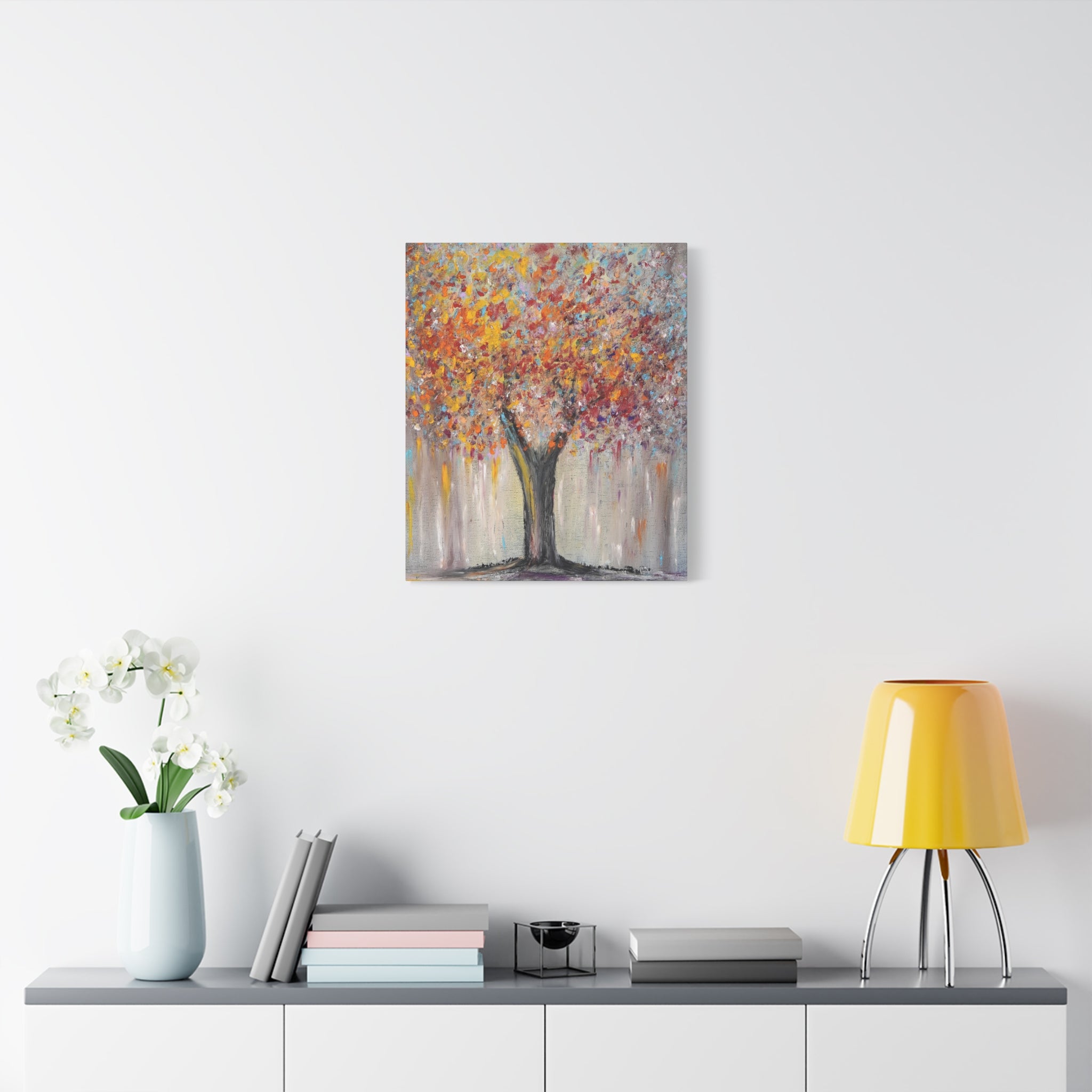 Autumn Abstract Tree Art Print Canvas