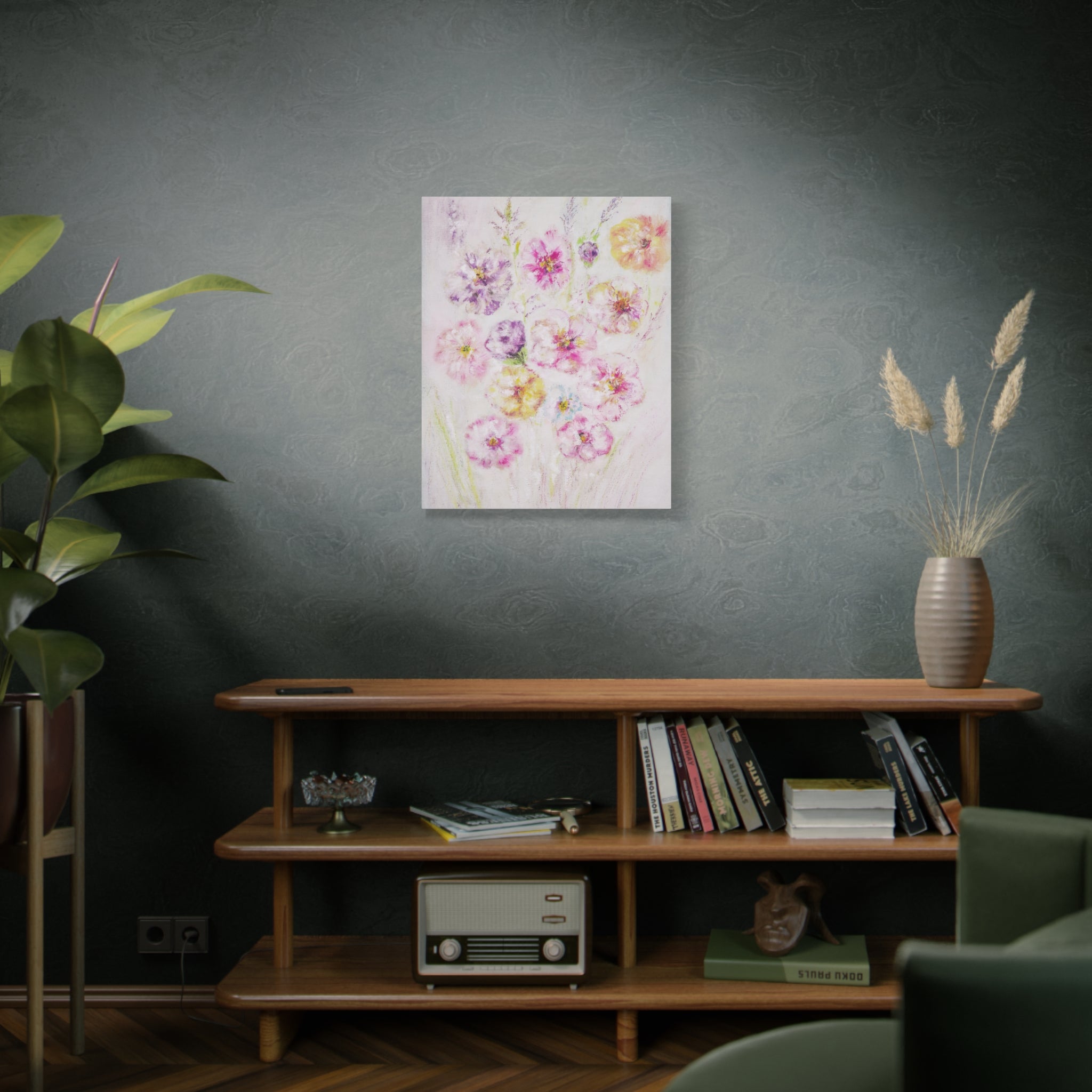 Floral Watercolor Bouquet Canvas Print — Matte Stretched Wall Art
