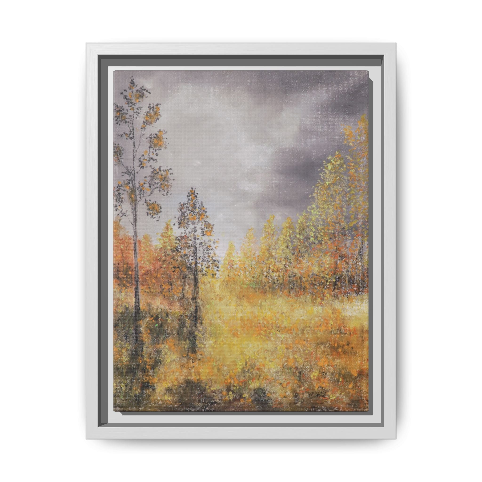 Autumn Meadow - Framed Autumn Landscape Canvas Print