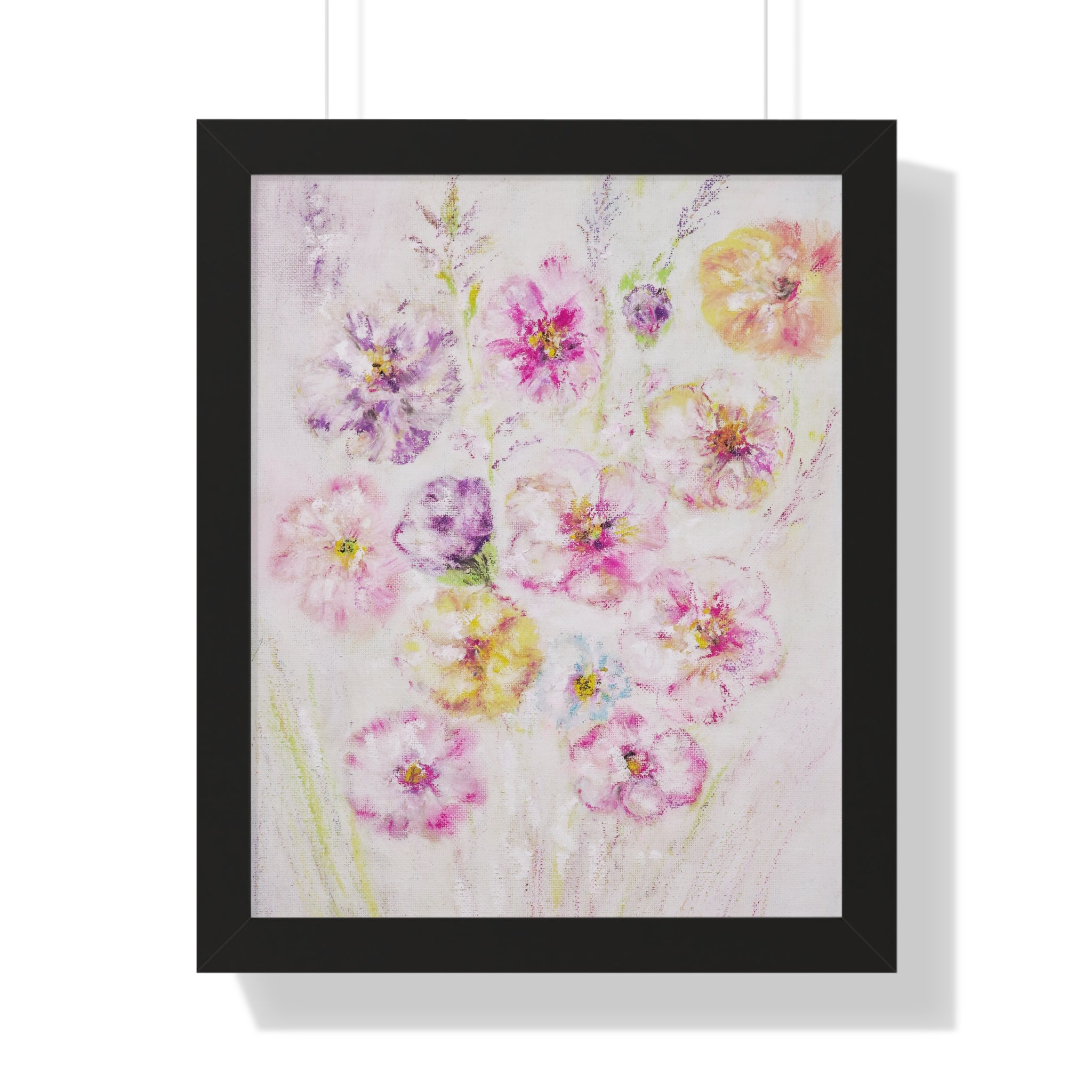Framed Floral Poster — Soft Pink & Lavender Botanical Wall Art