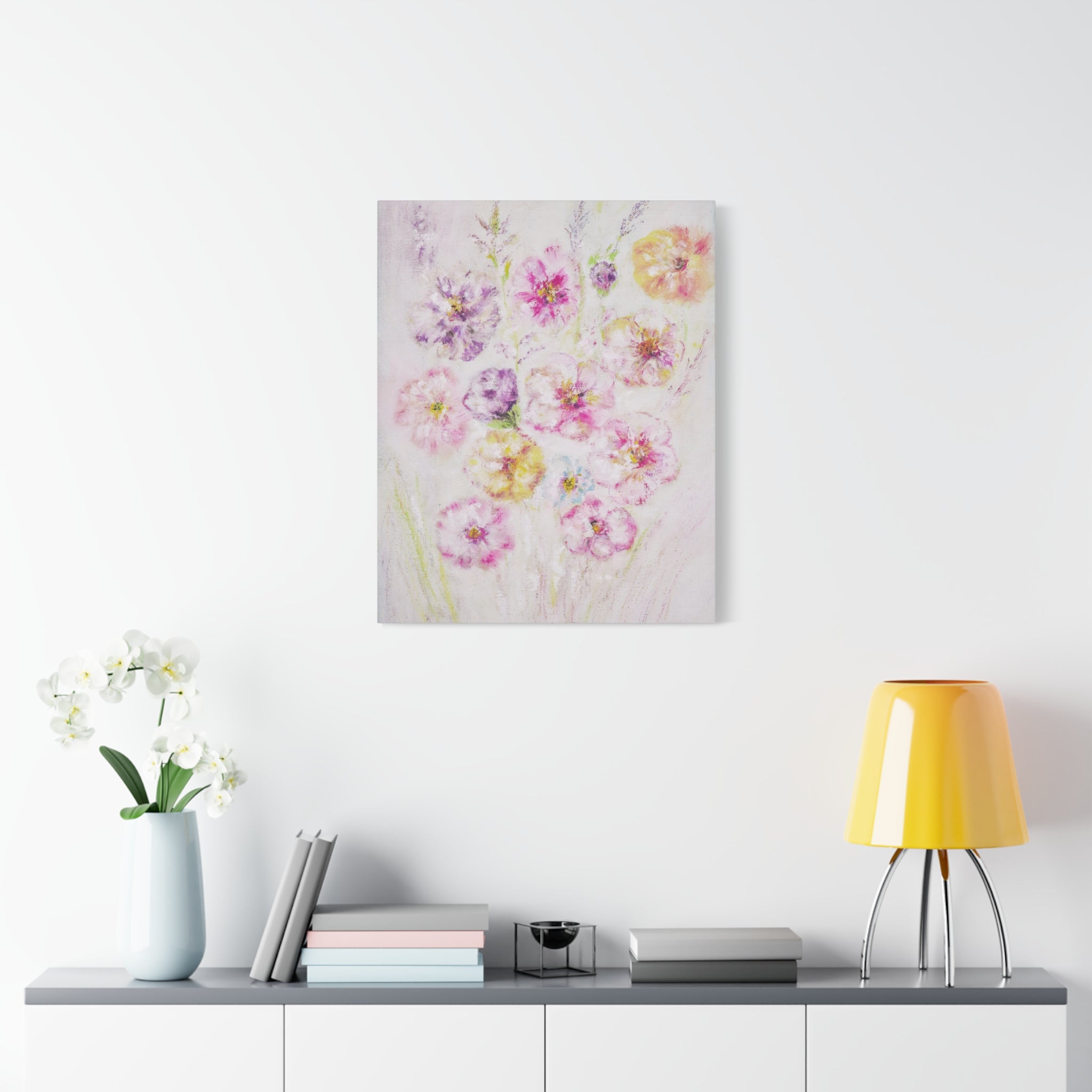 Floral Watercolor Bouquet Canvas Print — Matte Stretched Wall Art