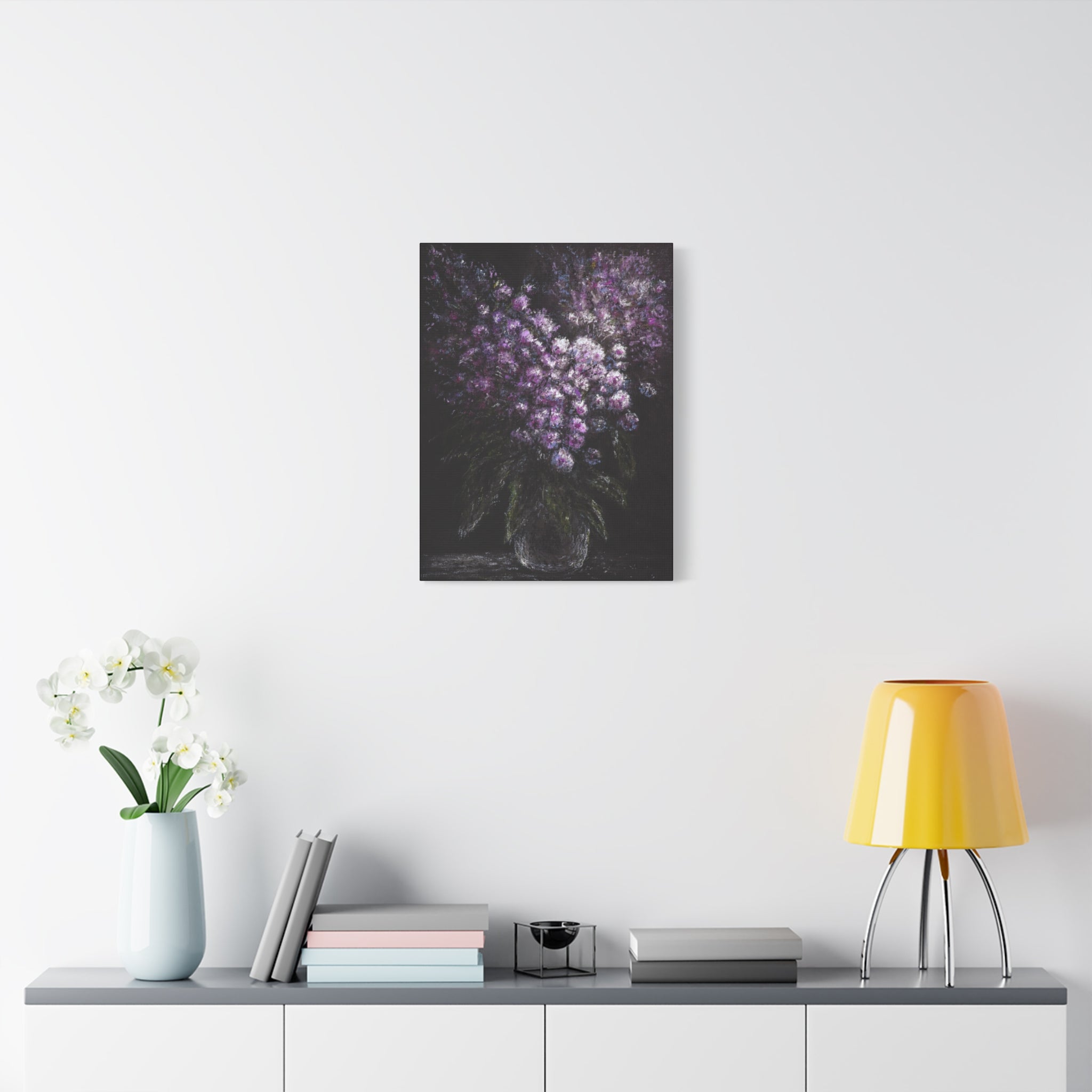 Purple Floral Bouquet Canvas Art - Matte Stretched Wall Decor