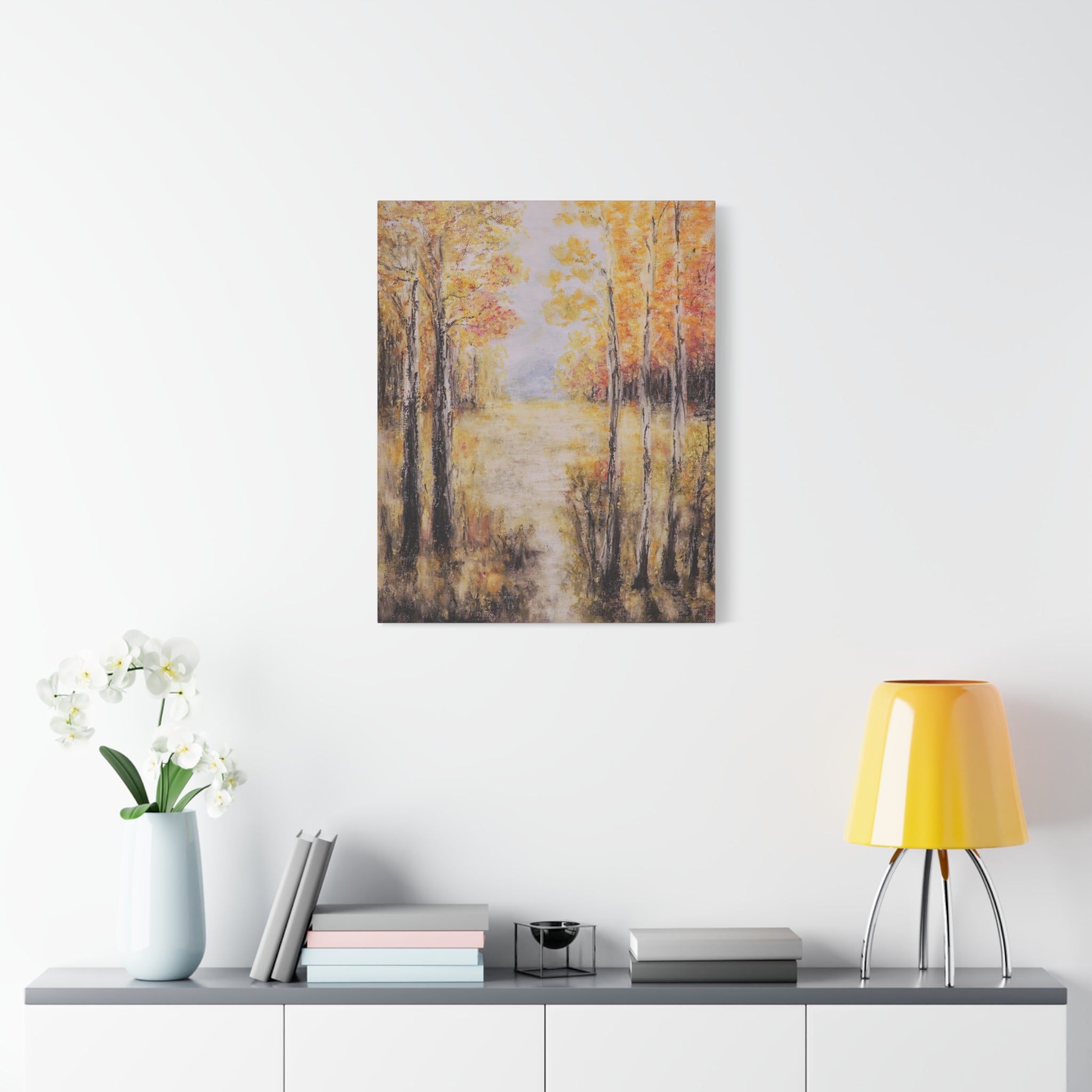 Autumn Aspens Matte Stretched Canvas Wall Art (1.25")