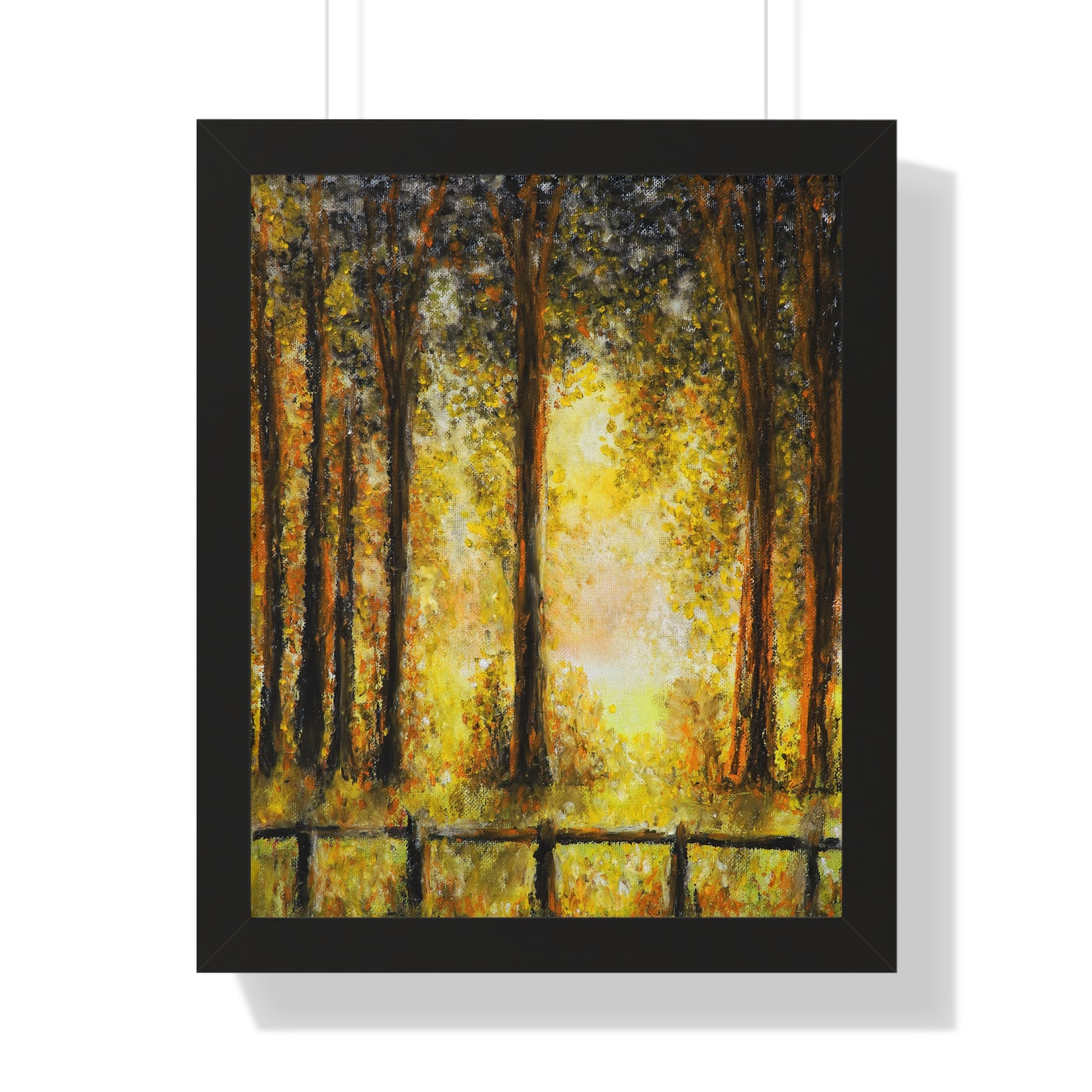 Framed Poster - Golden Forest Sunrise Art Print