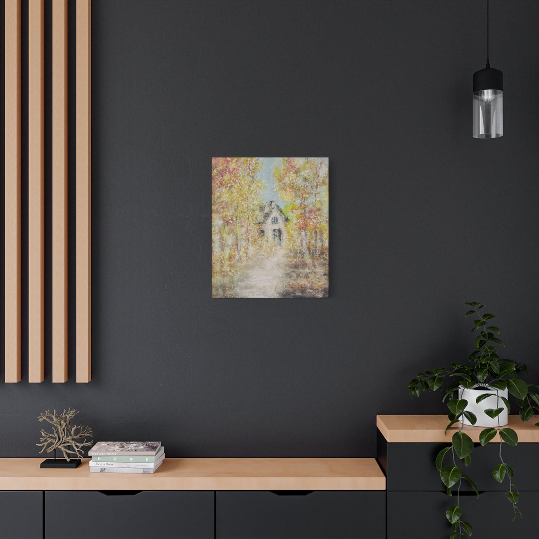 Autumn Cottage Canvas Print — Stretched Matte Wall Art