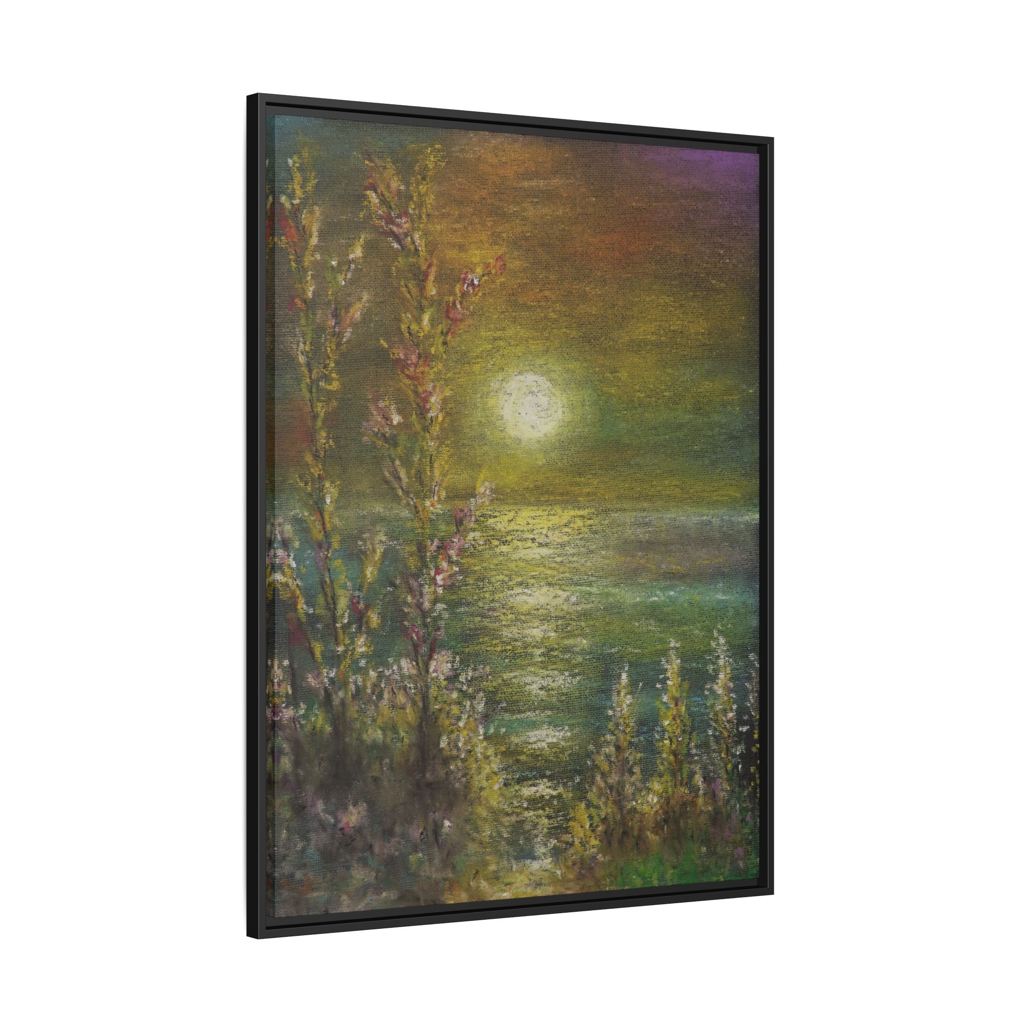 Framed Matte Canvas Print — Tranquil Moonlit Seascape