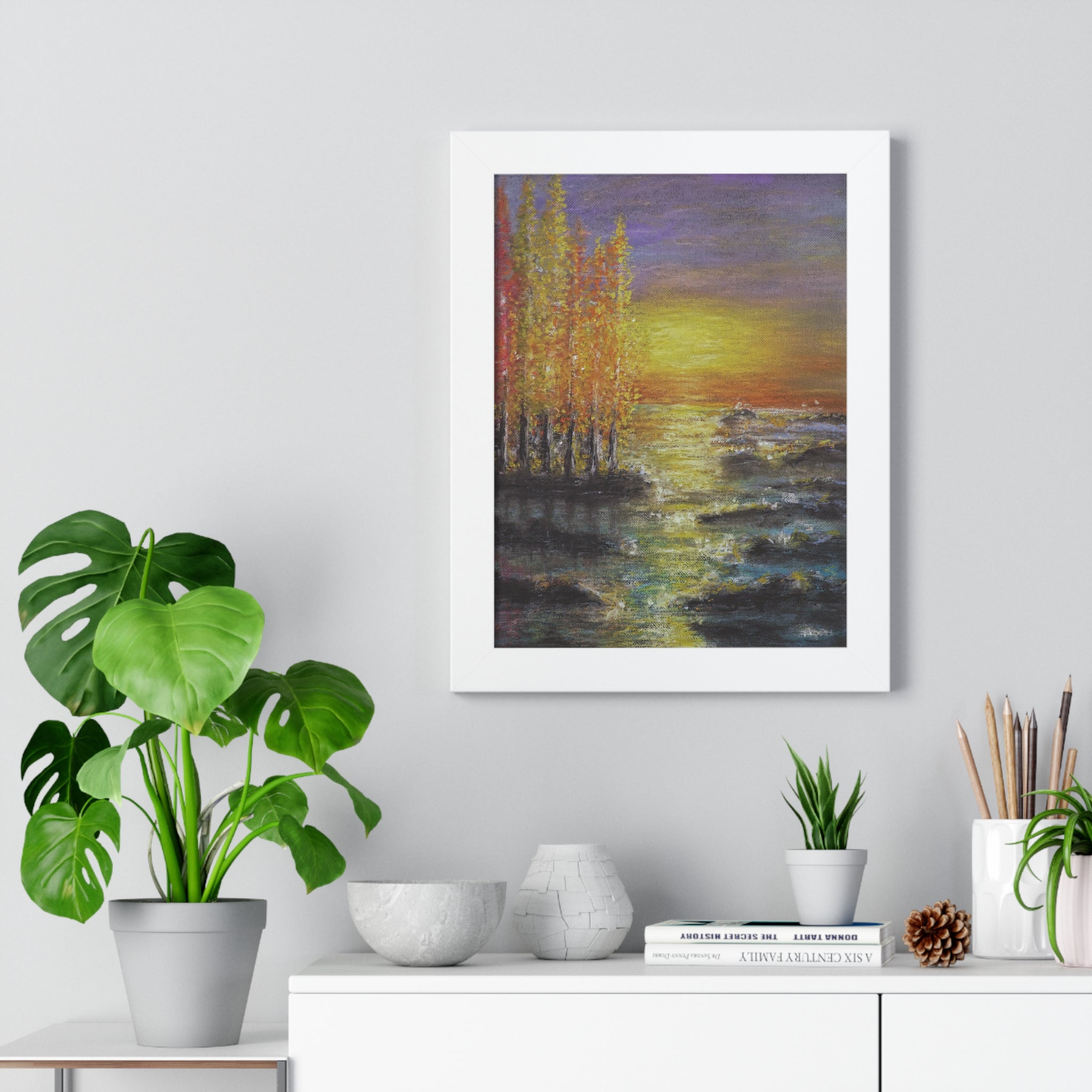 Framed Poster - Tranquil Sunset Seascape Art Print