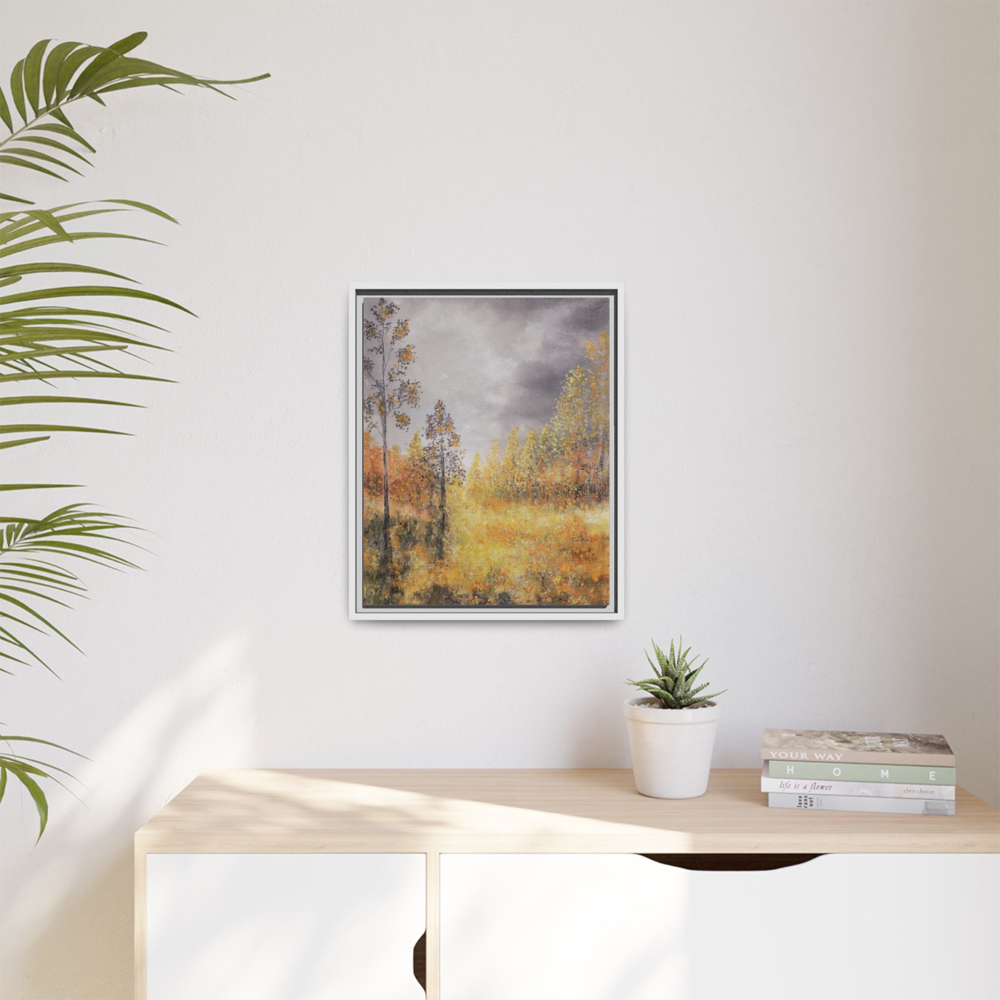 Autumn Meadow - Framed Autumn Landscape Canvas Print