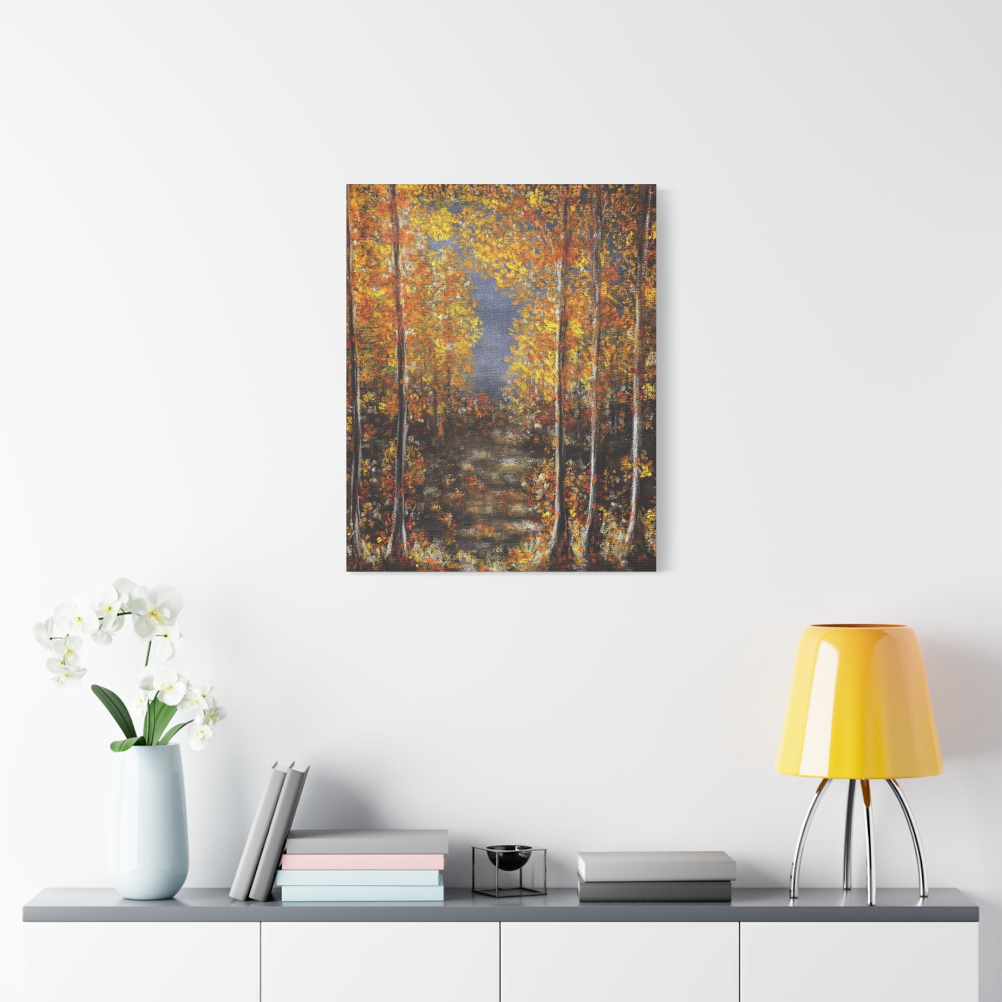 Autumn Forest Canvas Art — Stretched Matte Fall Landscape
