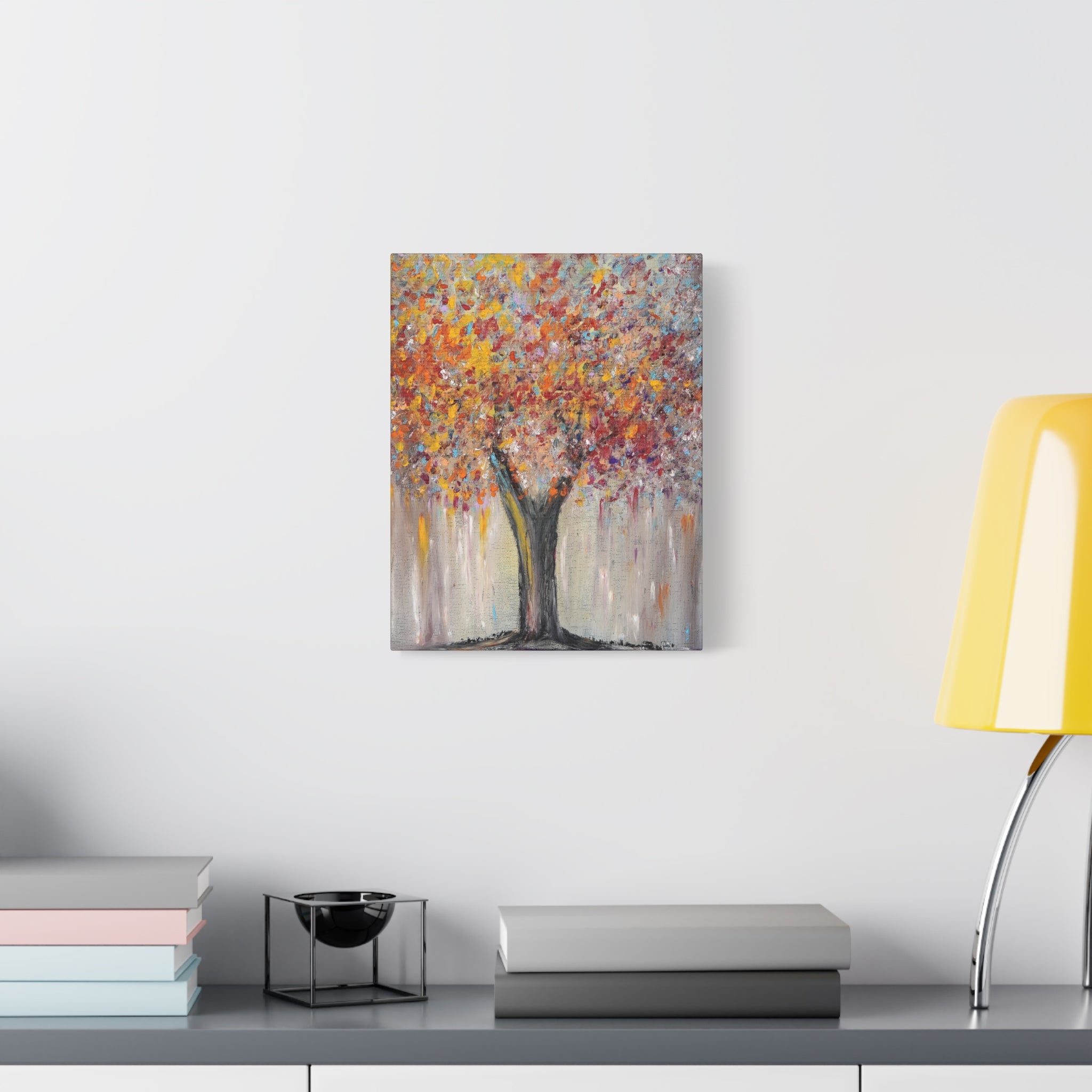 Autumn Abstract Tree Art Print Canvas