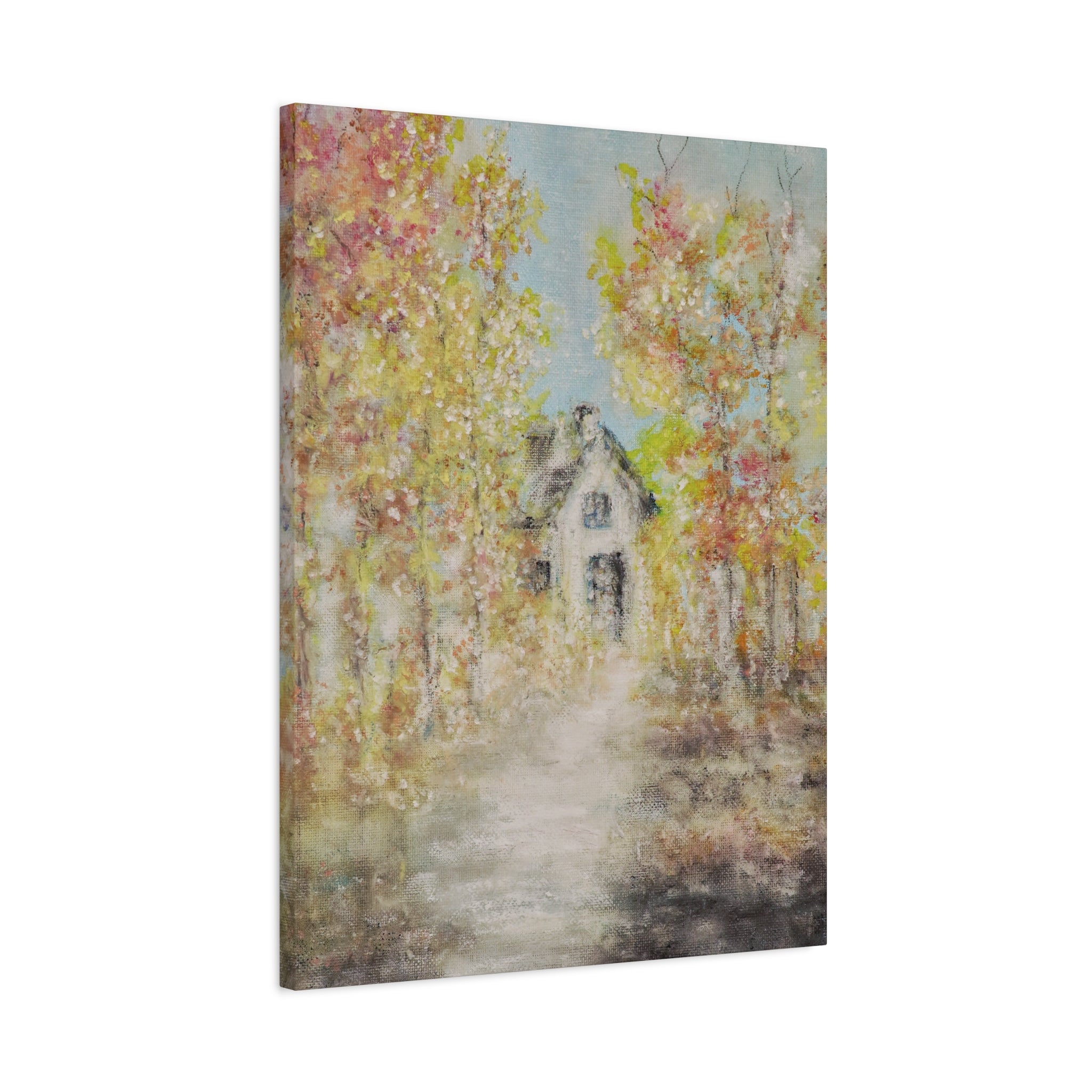 Autumn Cottage Canvas Print — Stretched Matte Wall Art