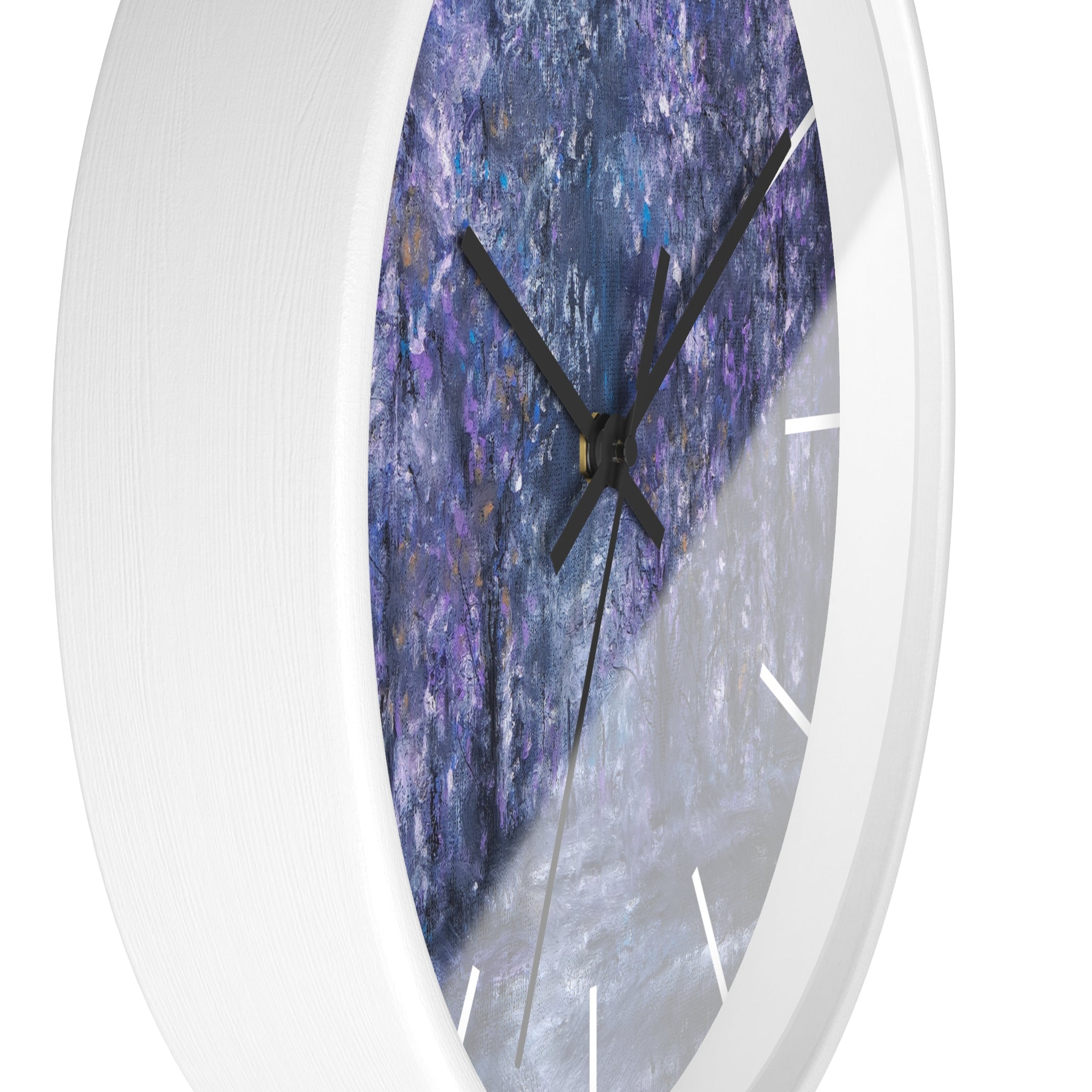 Purple Forest Wall Clock — Dreamy Lavender Tree Landscape Timepiece