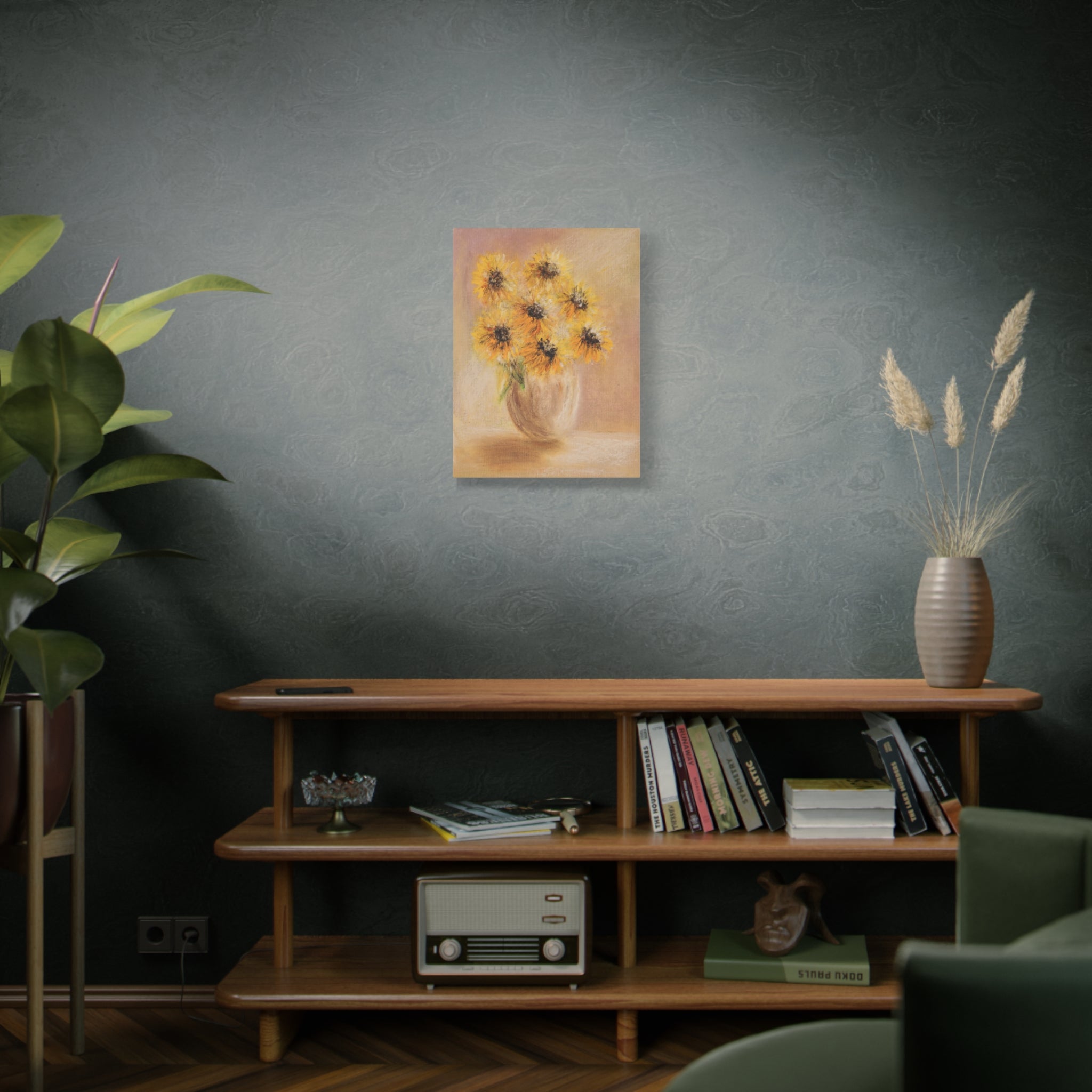 Sunflower Vase Canvas — Matte Stretched Wall Art