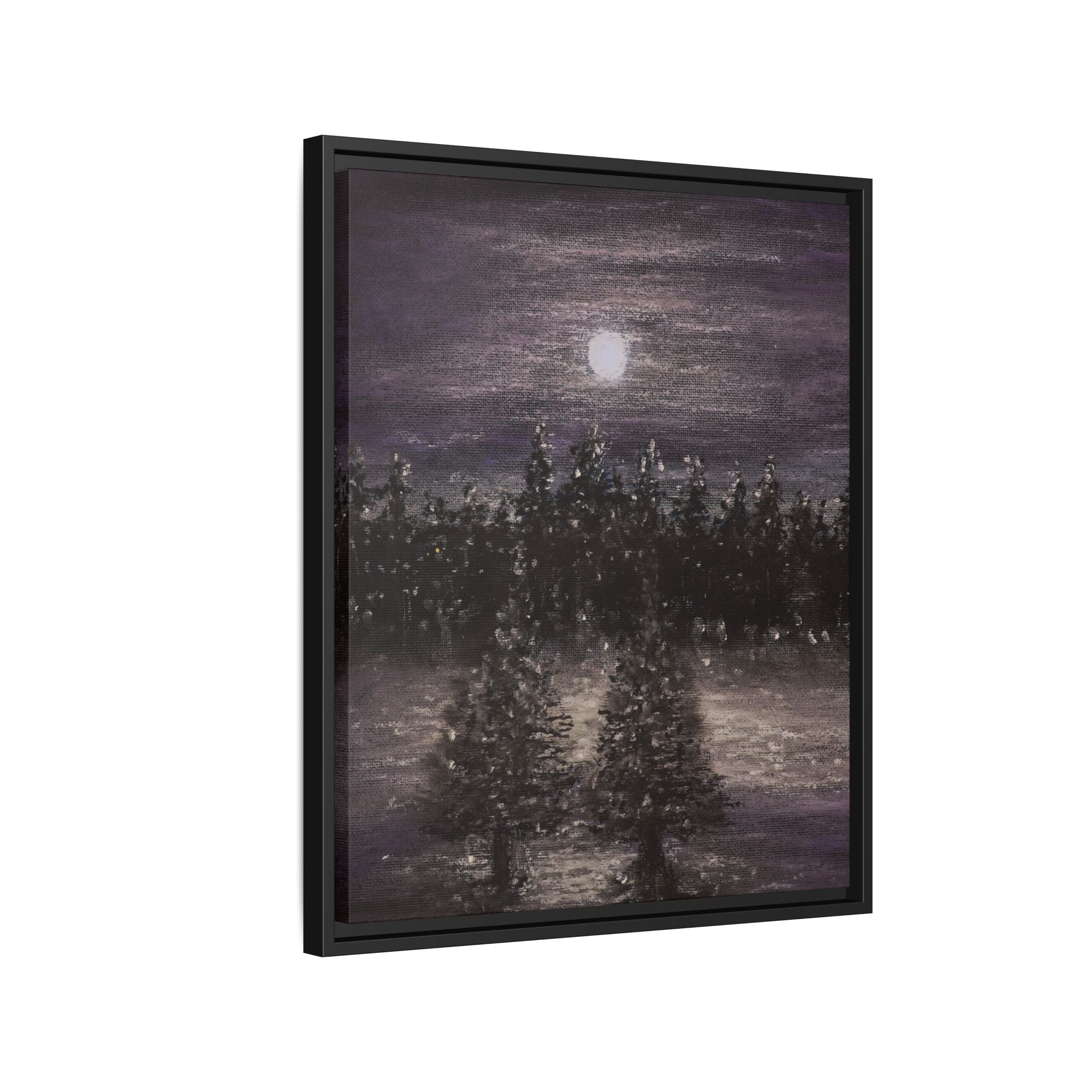 Moonlit Forest Matte Canvas Print — Framed Wall Art