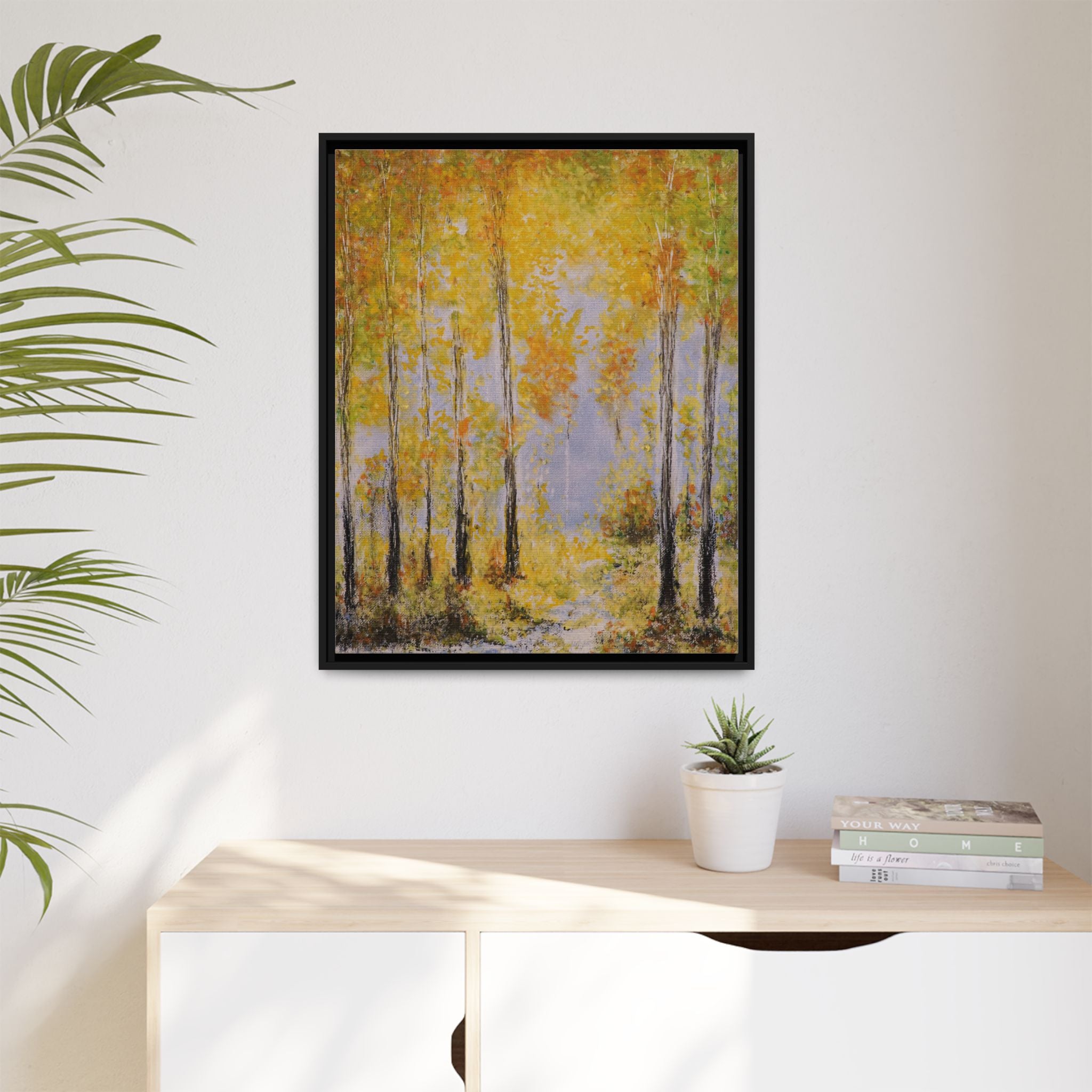 Autumn Birch Forest - Canvas Framed Wall Art